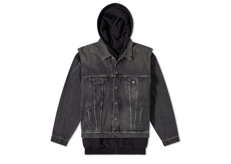 Balenciaga Twinset Hooded Denim Jacket
