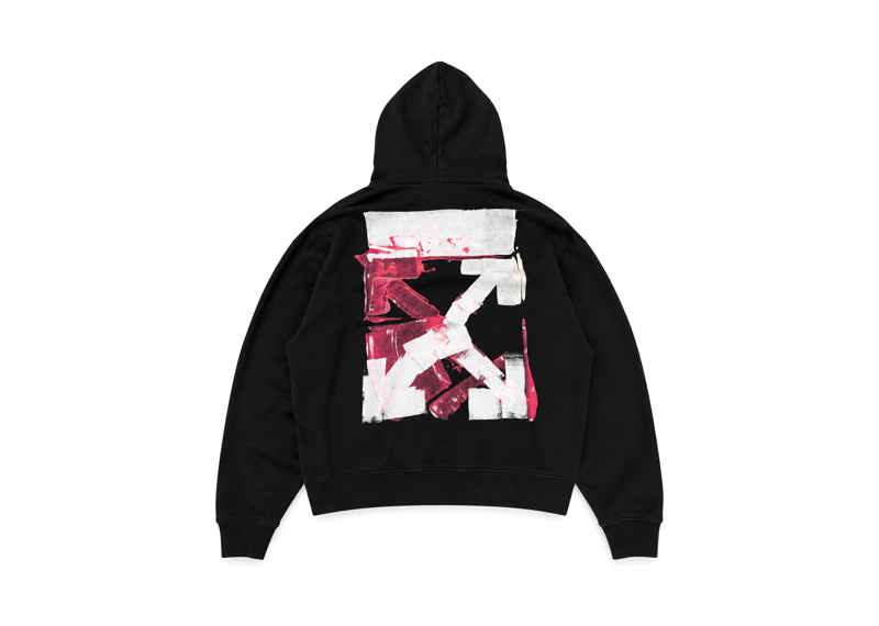 Off White Acrylic Arrow Over Hoodie
