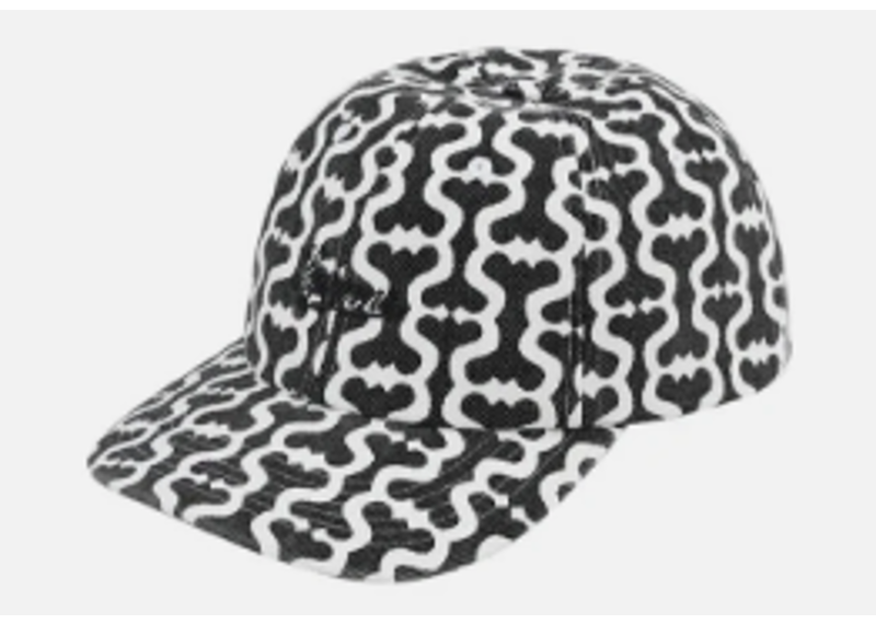 SUPREME MONOGRAM LOGO 6 PANEL HAT BLACK