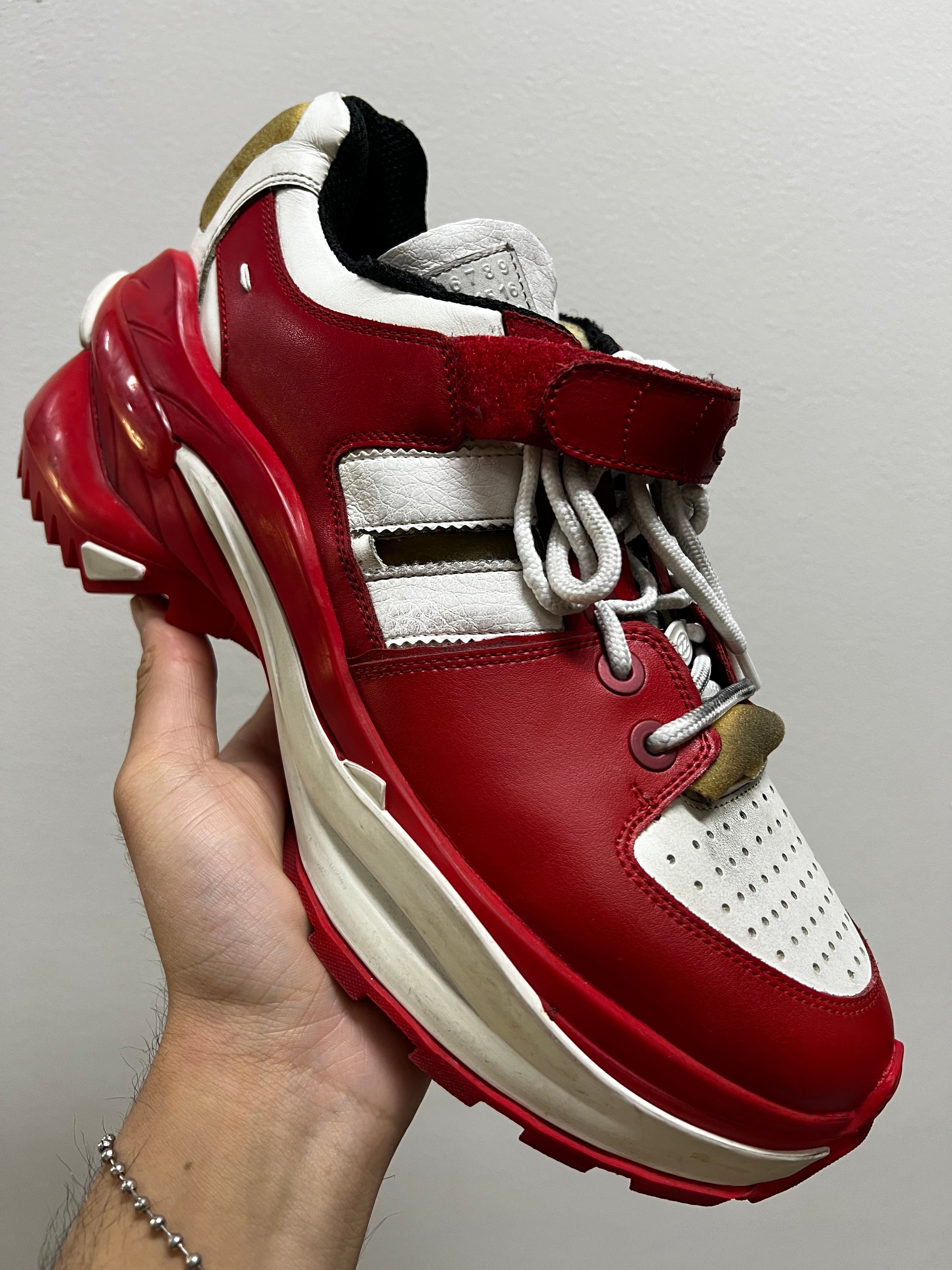 Maison Margiela Leather Trainers Red