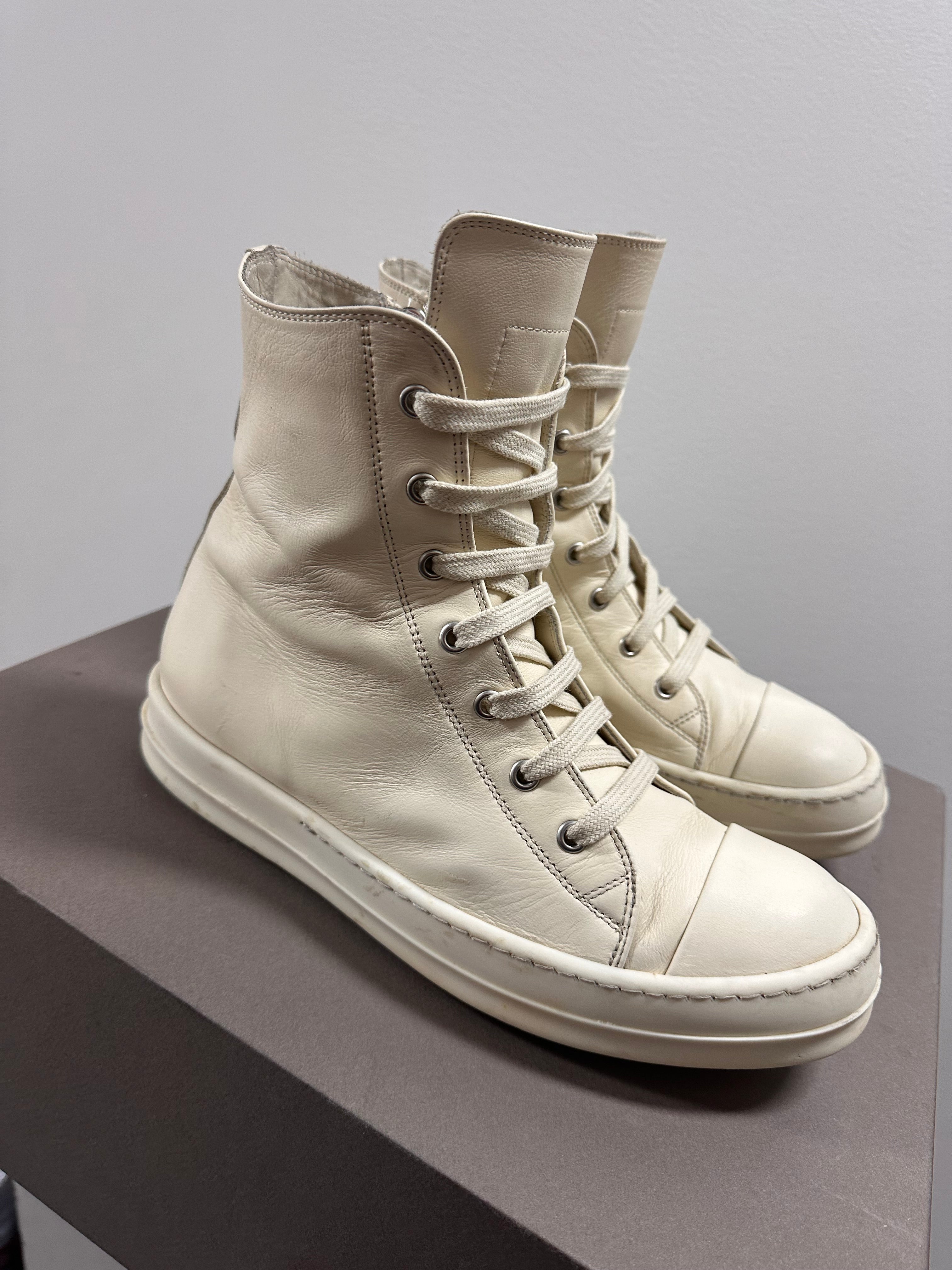 RICK OWENS LIDO RAMONES HIGH TOP TRIPLE MILK