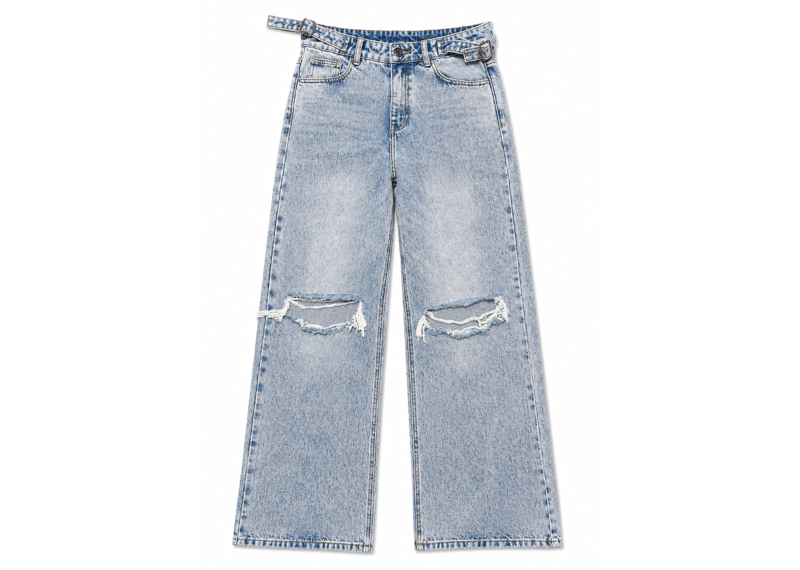 EYES LIGHT WASH DISTRESSED DENIM JEANS