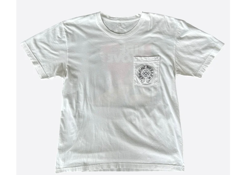 Chrome Hearts White Fire of Love Horseshoe Logo T-Shirt
