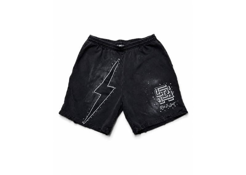 Rich In Spirit Black Sunfade Shorts