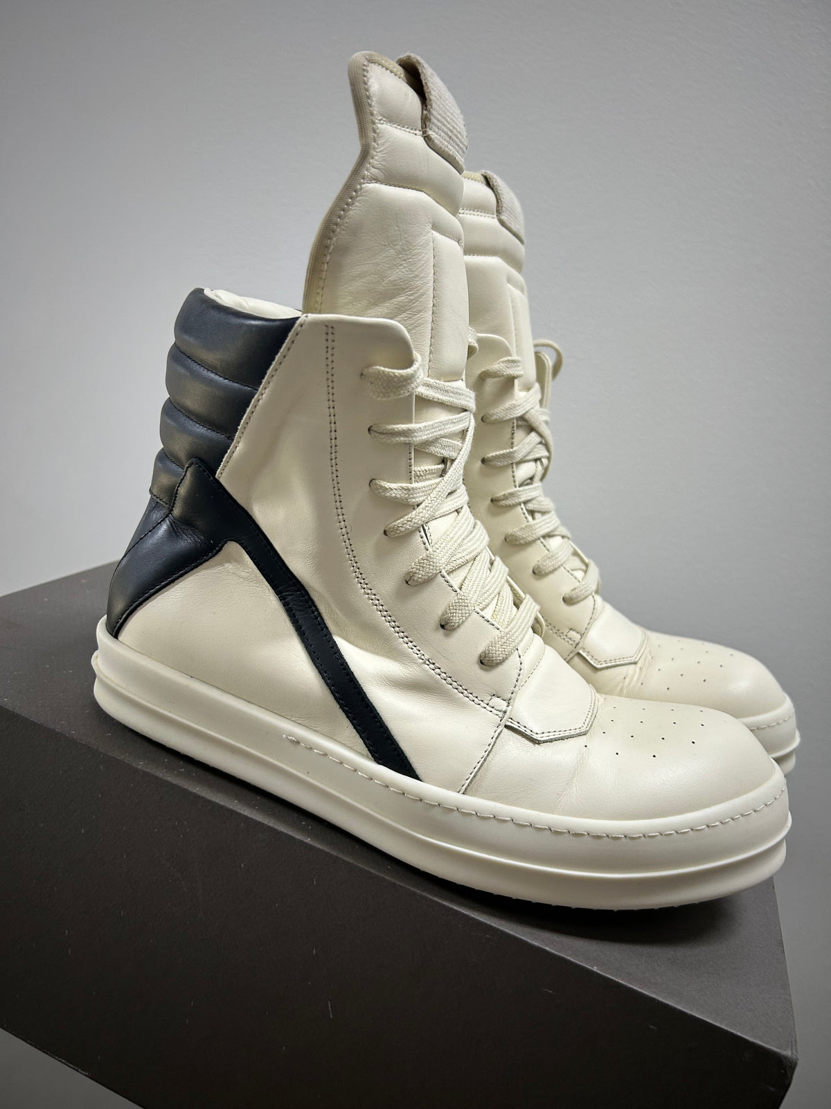 Rick Owens EDFU Geobasket 'Milk Black'