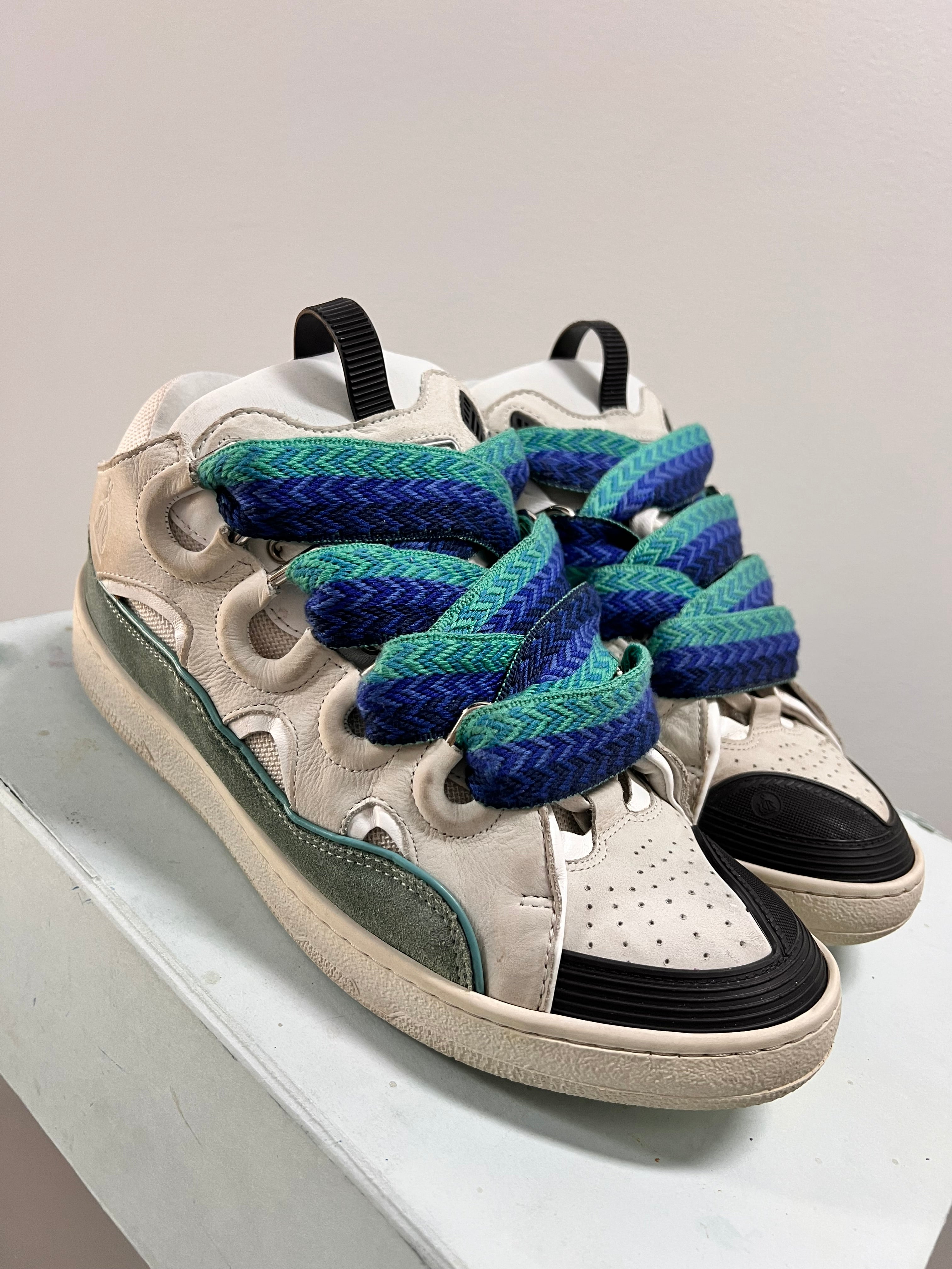 Lanvin Curb Sneaker White Blue