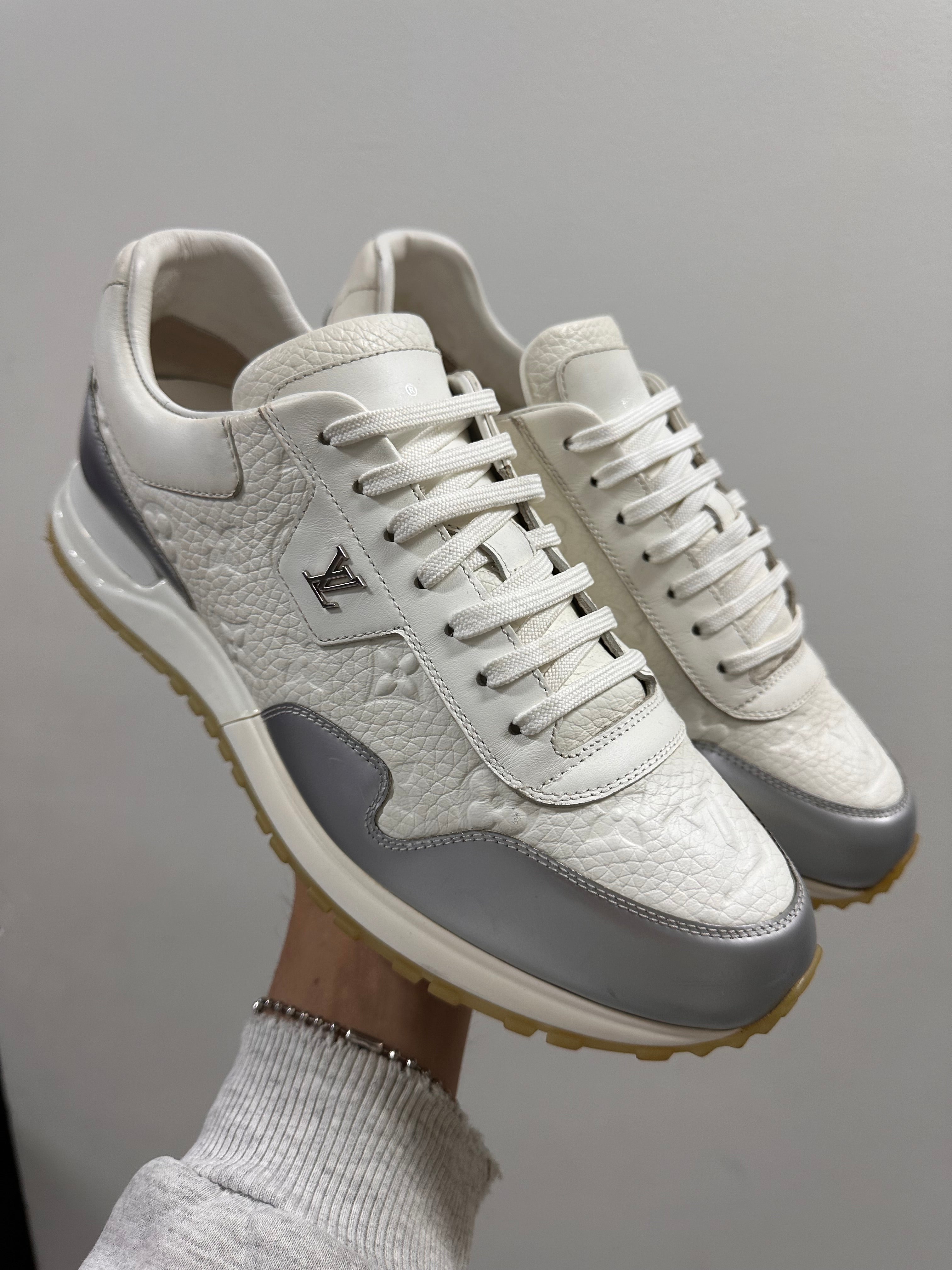 LOUIS VUITTON Run Away Sneakers White Monogram with Silver