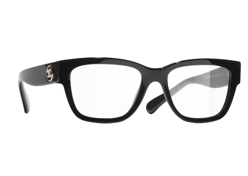 Chanel - Rectangular Blue Light Glasses - Black - Chanel Eyewear