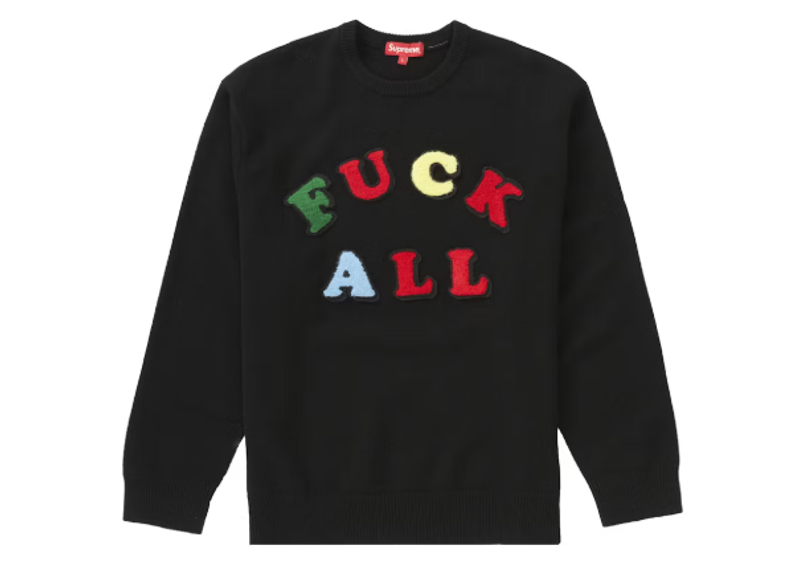 Supreme Jamie Reid Fuck All Sweater Black