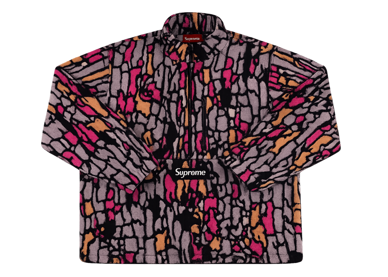 Supreme x Polartec Half zip purple Treebark Camo