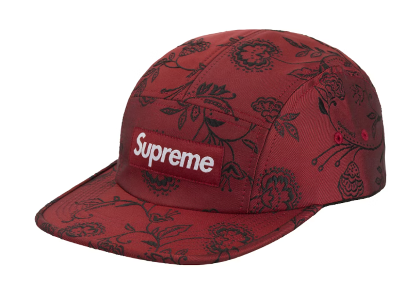 Supreme Floral Jacquard Camp Cap Red