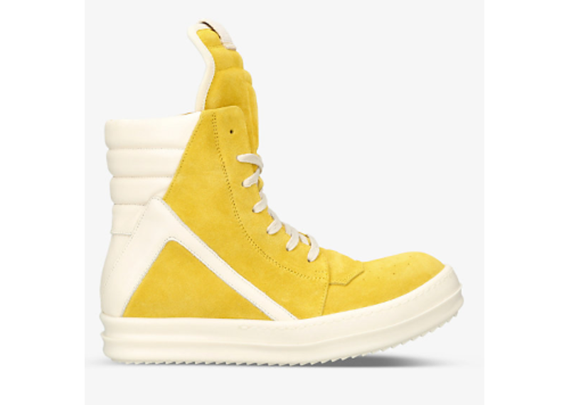 RICK OWENS YELLOW GEOBASKET SUEDE