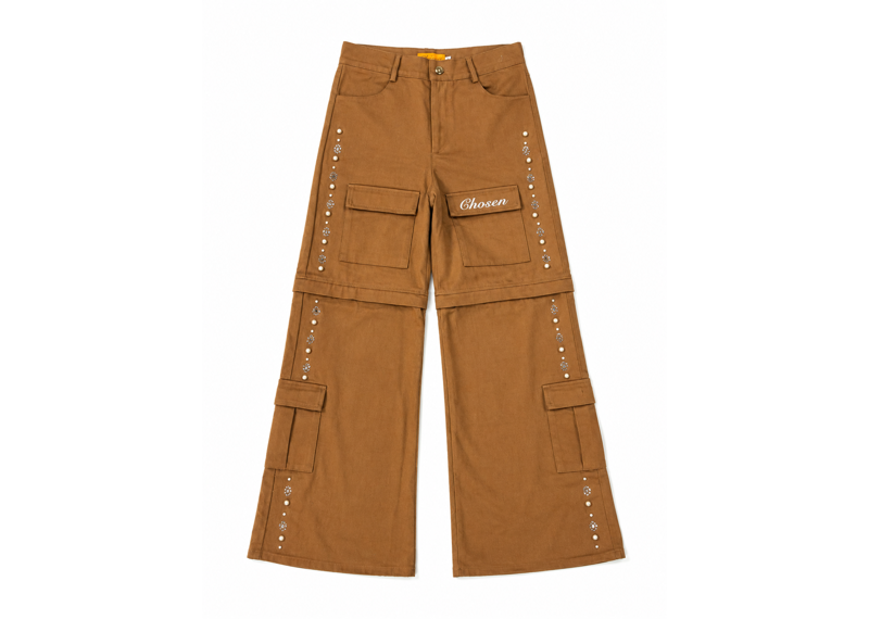 CHOSEN BROWN CARGO SPLIT PANT SHORTS