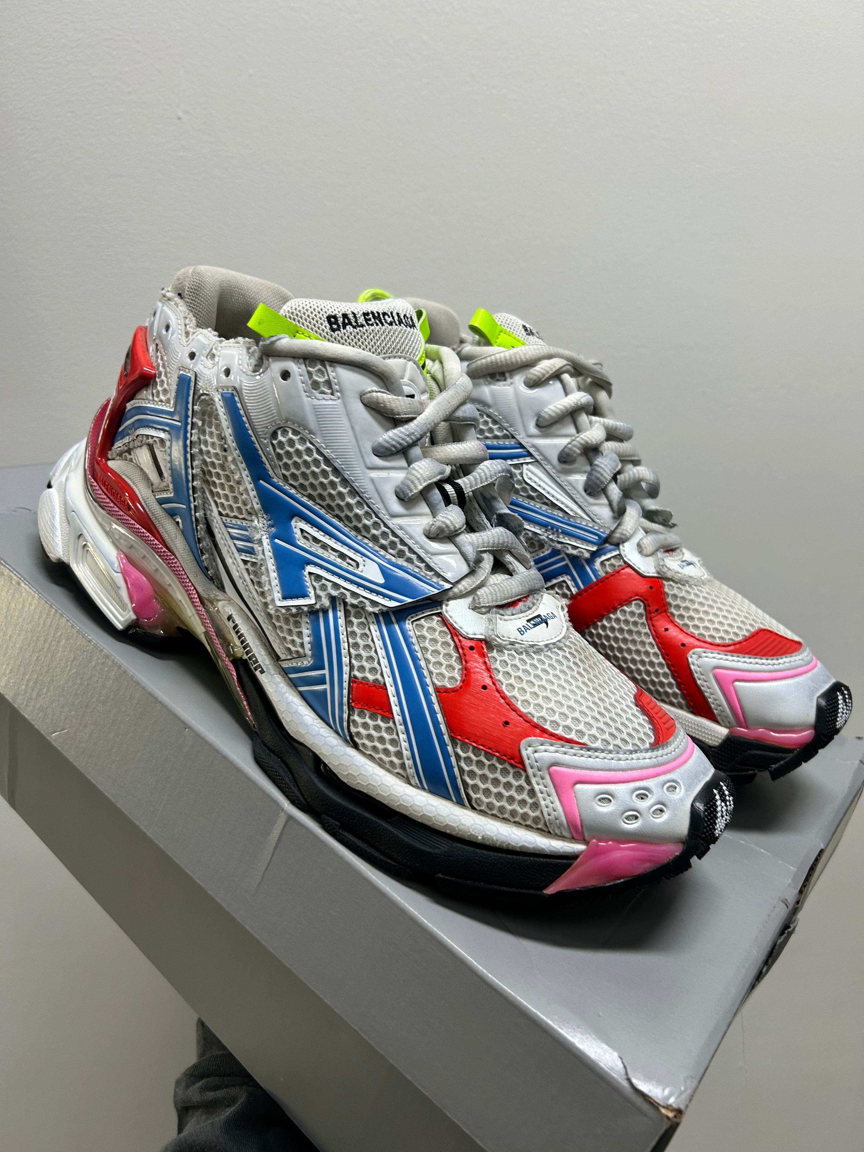 Balenciaga Runner Sneaker White Red Blue Pink