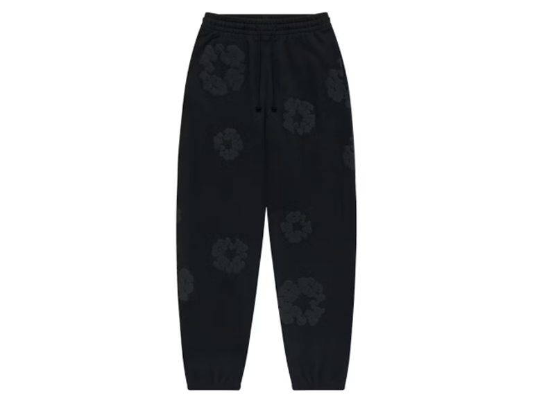 Denim Tears Cotton Wreath Sweatpants Black Monochrome