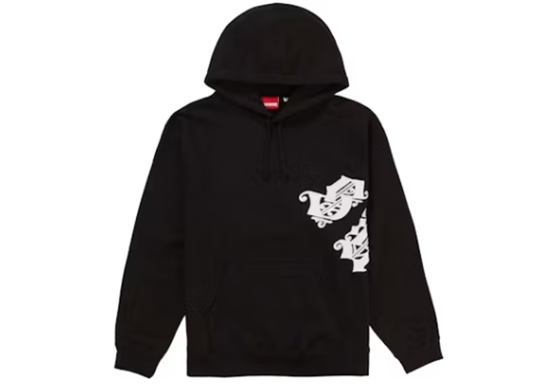 Supreme Old English Wrap Hooded Sweatshirt Black