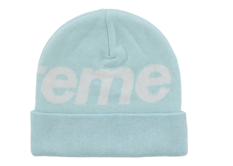 Supreme Big Logo Beanie (FW25) Light Blue