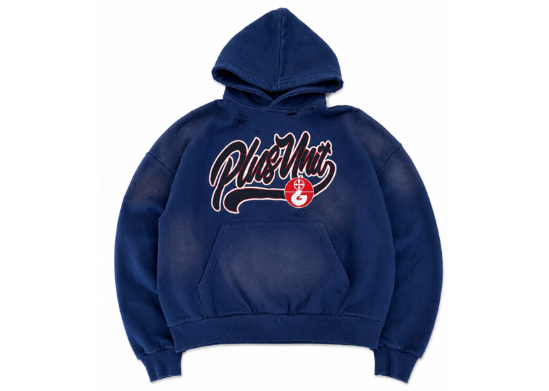 GREEDY UNIT X PLUS ONE NAVY HOODIE