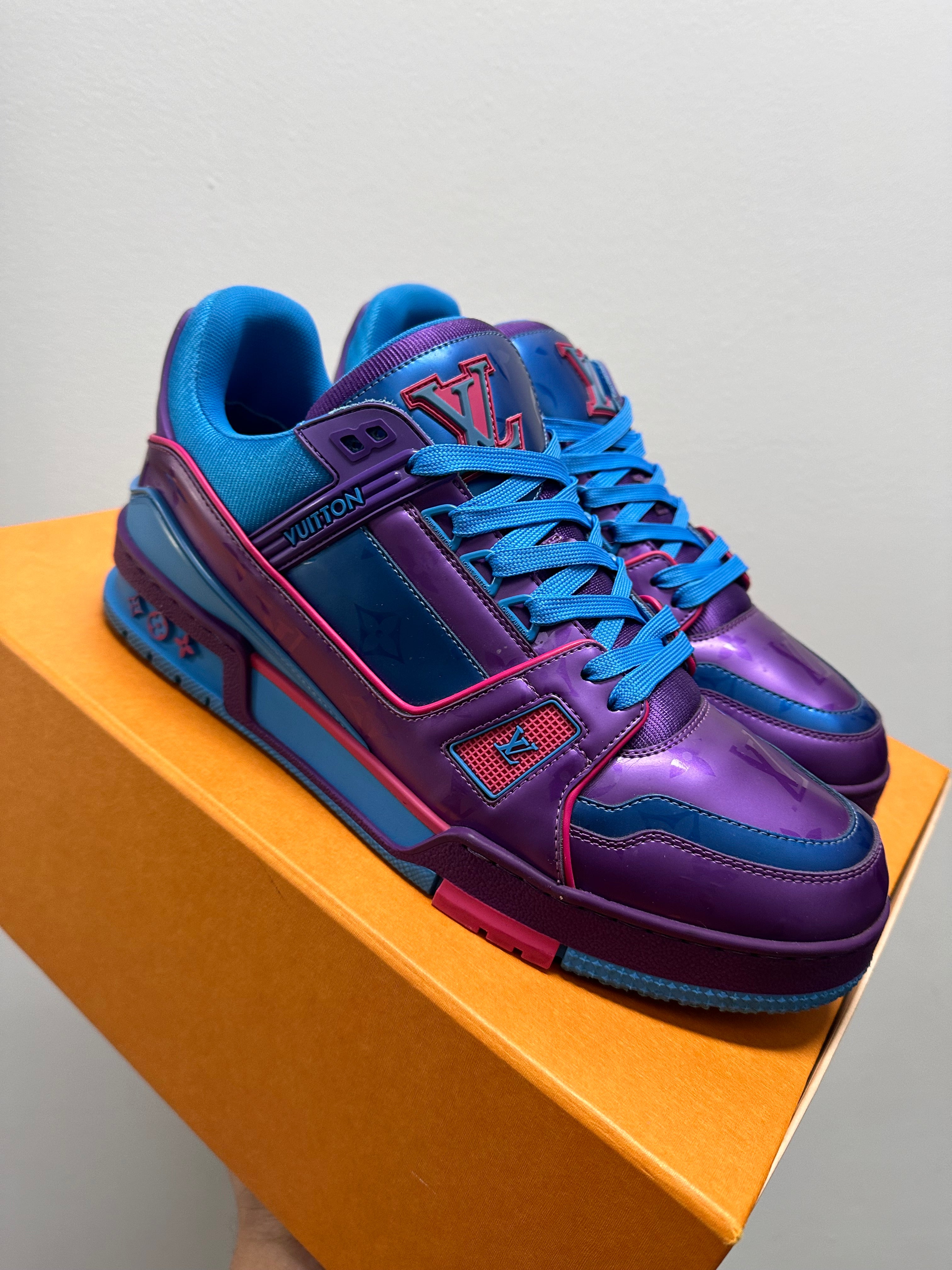 Louis Vuitton Trainer Purple Teal Metallic