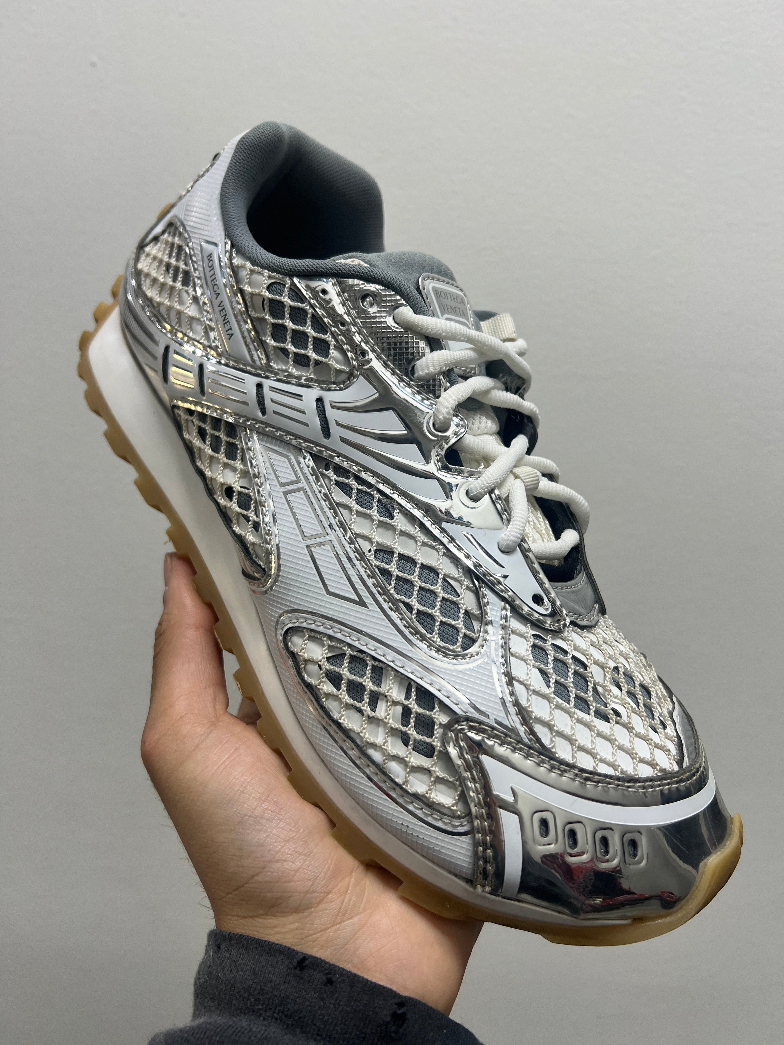 Bottega Veneta Orbit Sneaker White Silver