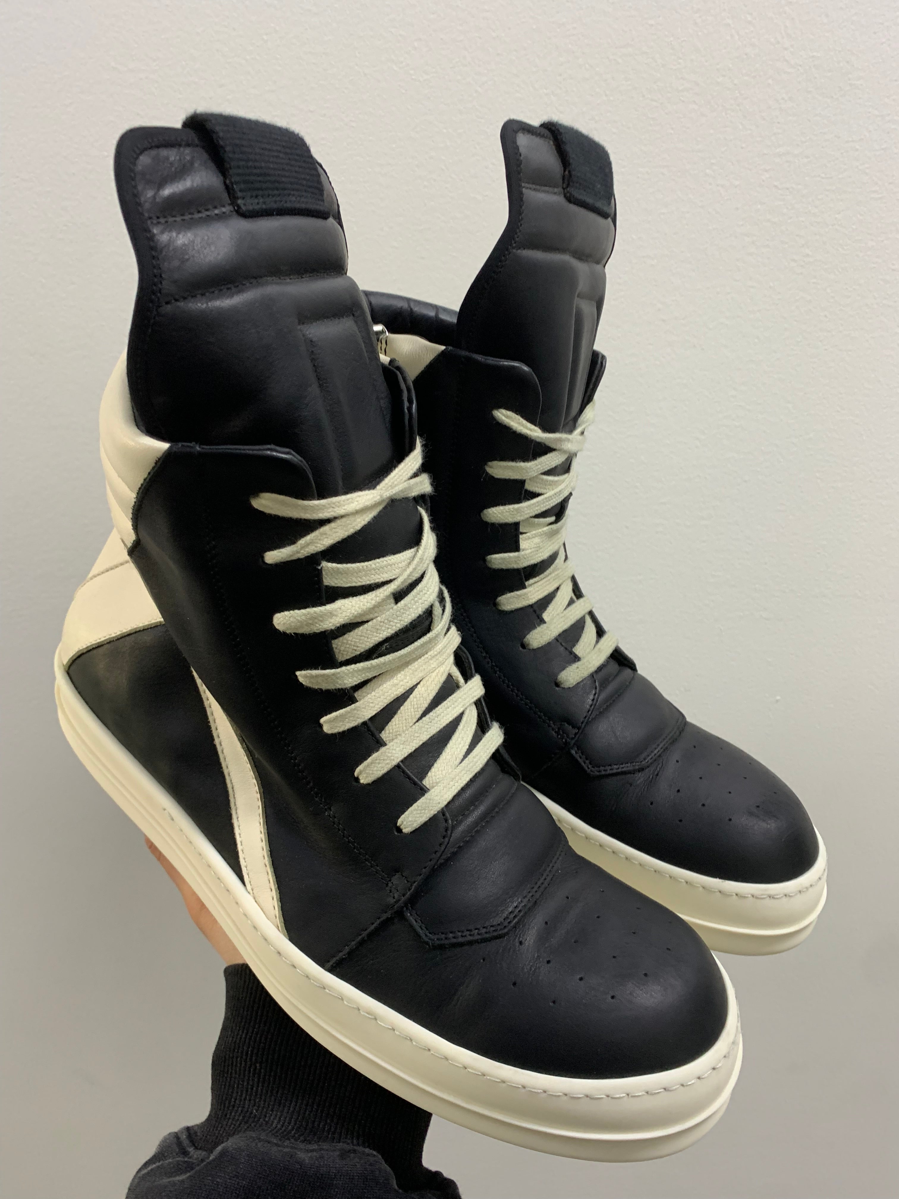 Rick Owens Lido Geobasket High Black Milk