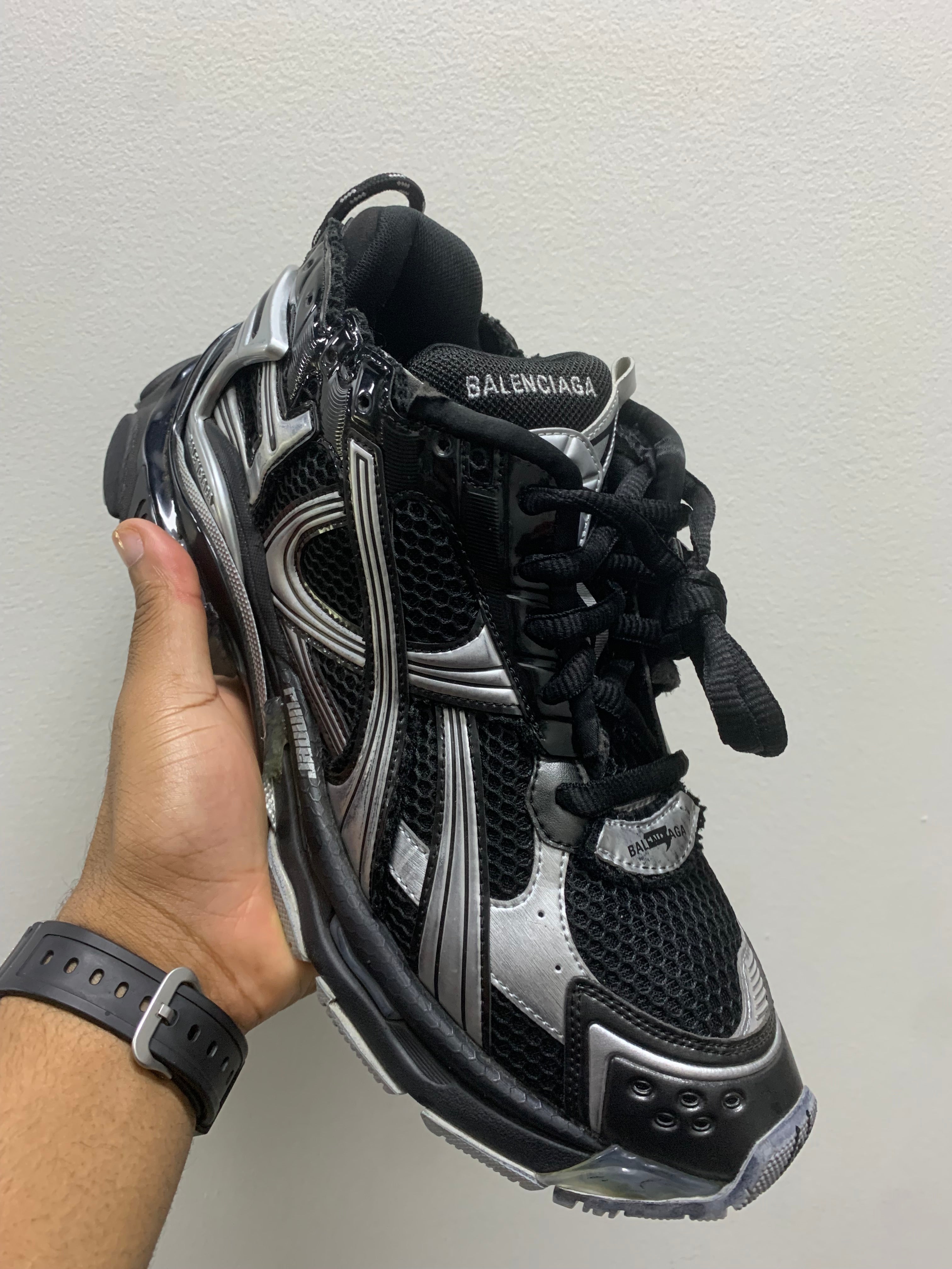 Balenciaga Runner Black Silver