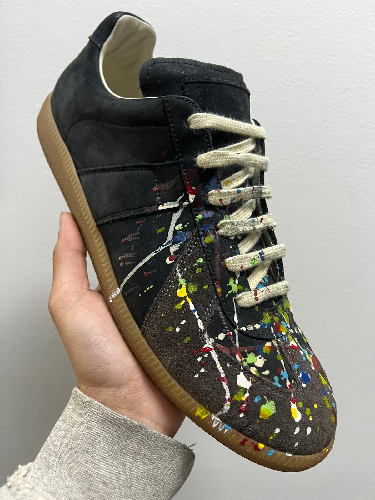 Maison Margiela Low 'Black/Brown Paint Splatter'