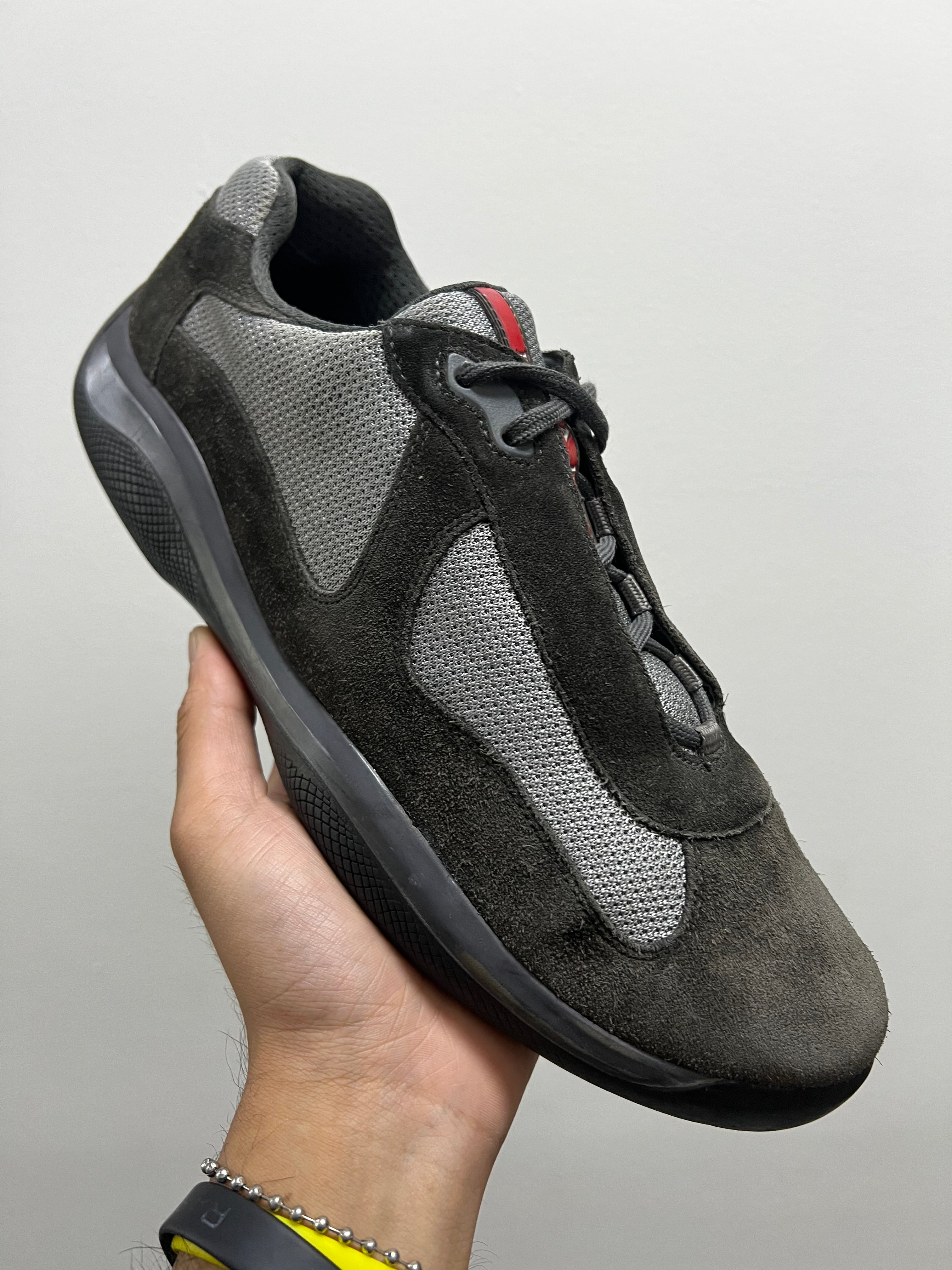 PRADA VINTAGE AMERICA CUP DARK GREY SUEDE