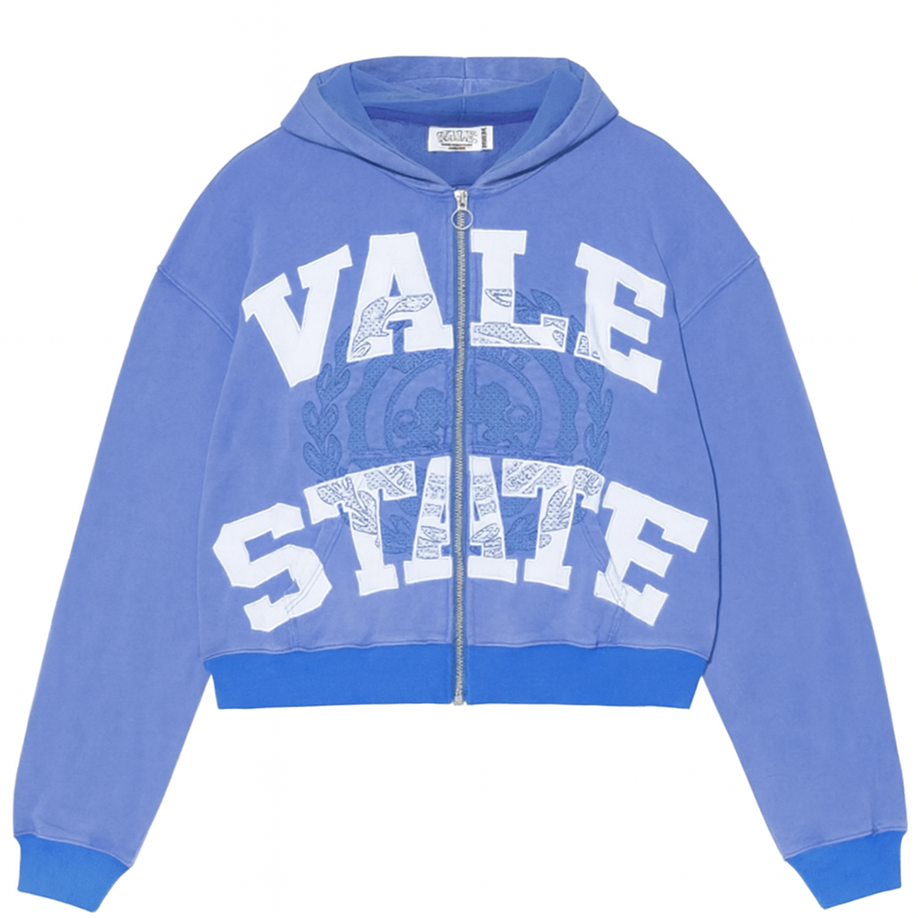Vale Forever Blue Emblem Zip Up Hoodie