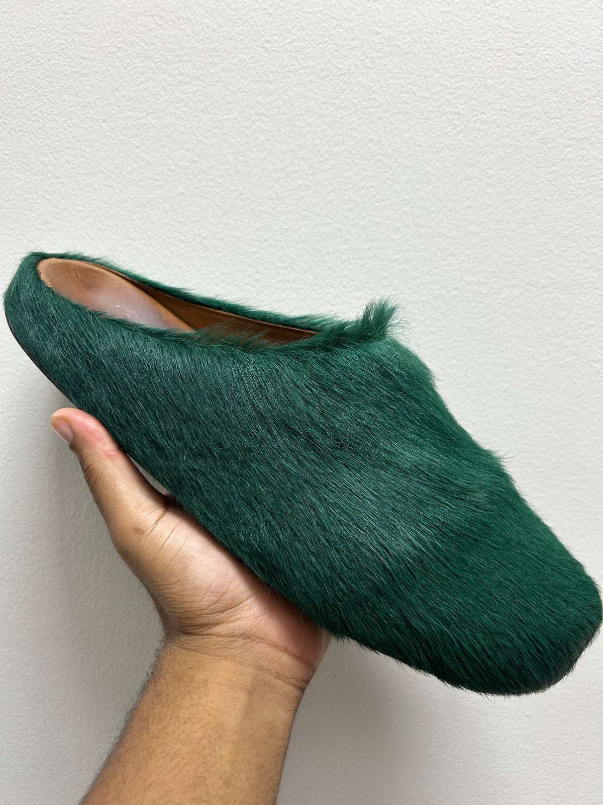 MARNI FUSSBETT DEEP GREEN MULE