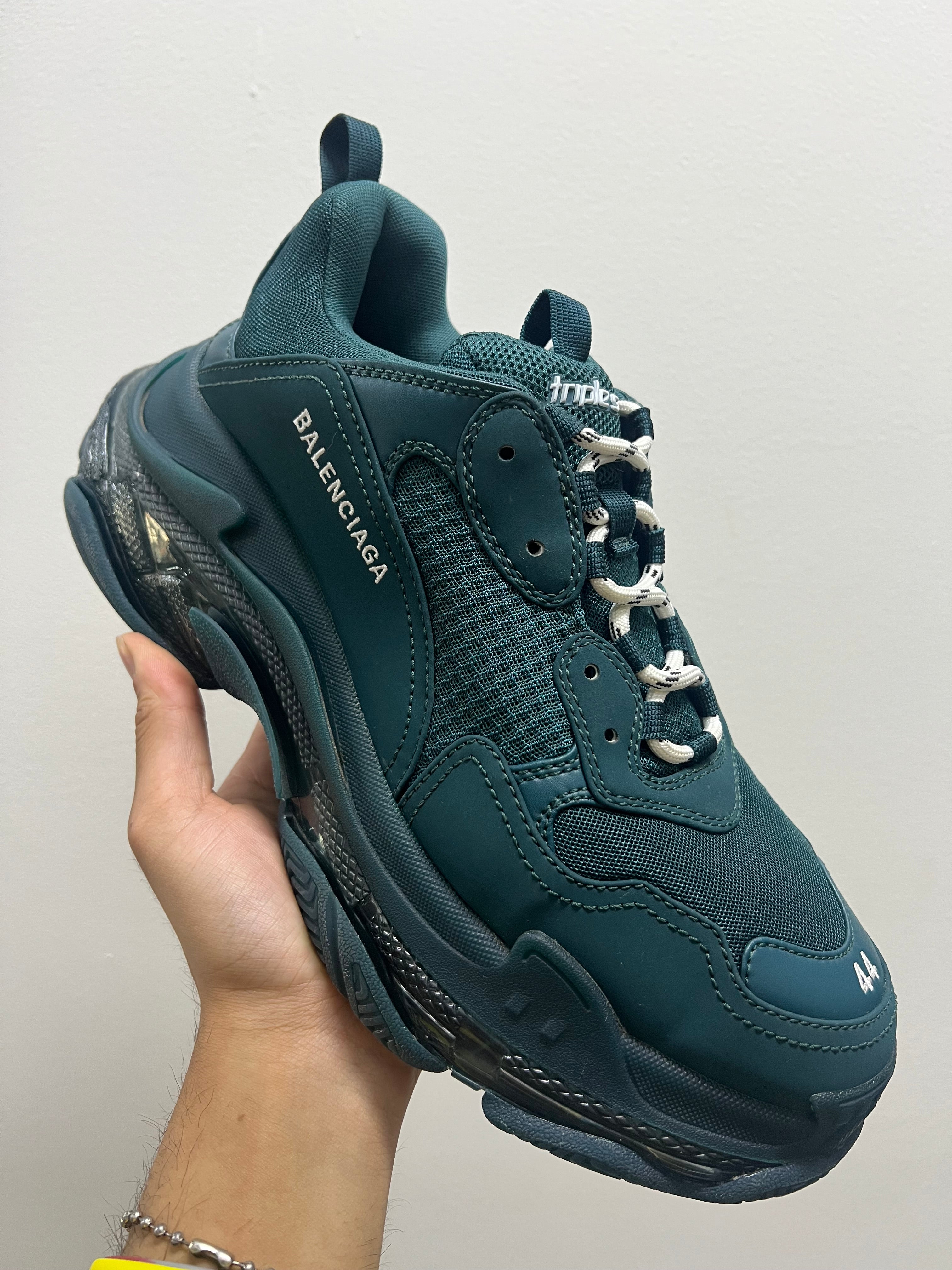 Balenciaga Triple S Sneaker Clear Sole - Full Dark Green
