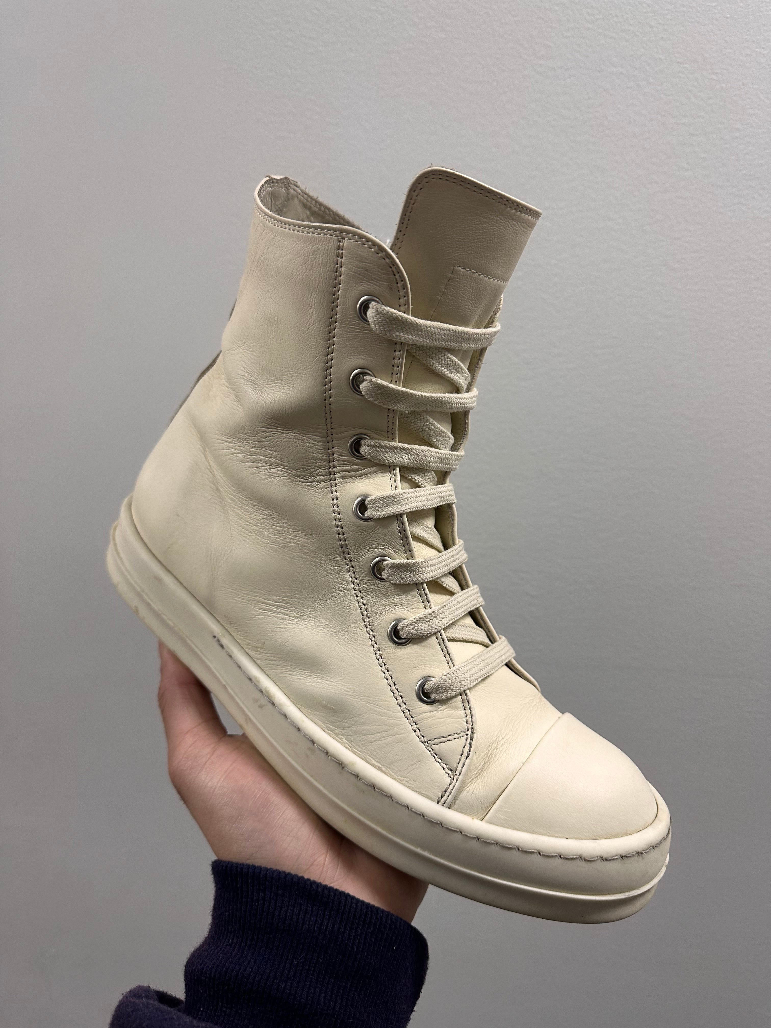 RICK OWENS LIDO RAMONES HIGH TOP TRIPLE MILK