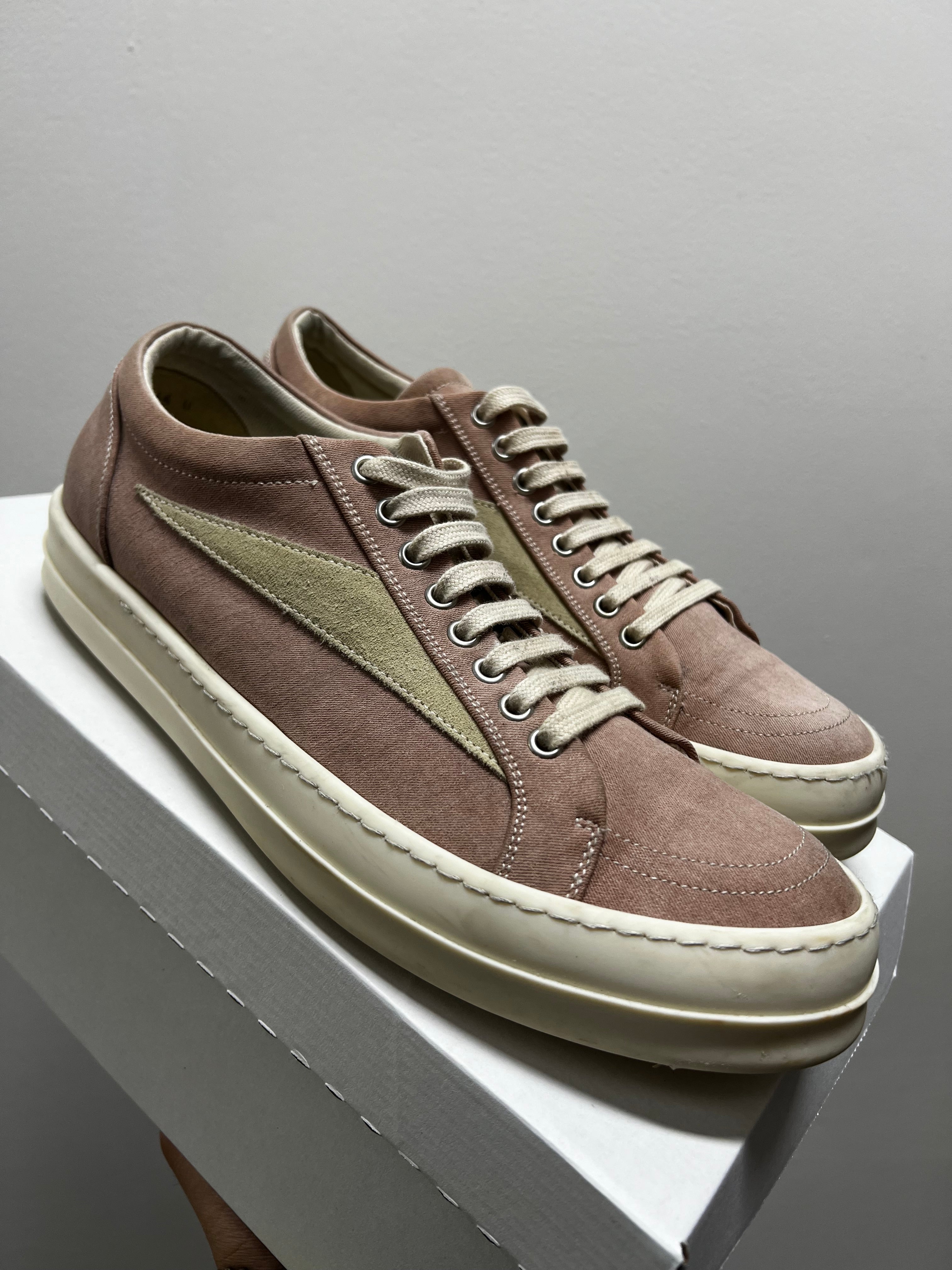 Rick Owens DRKSHDW EDFU Vintage Sneakers Faded Pnk Pearl Milk