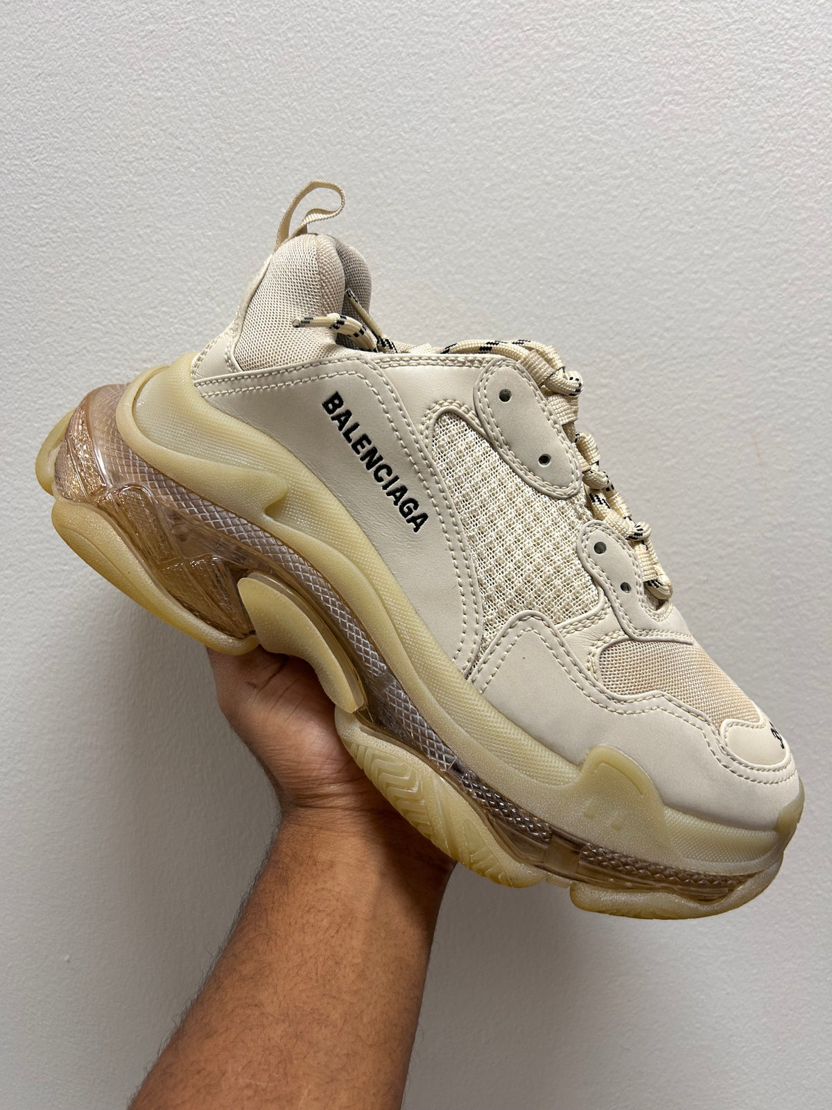 Balenciaga Wmns Triple S Sneaker Clear Sole - Beige