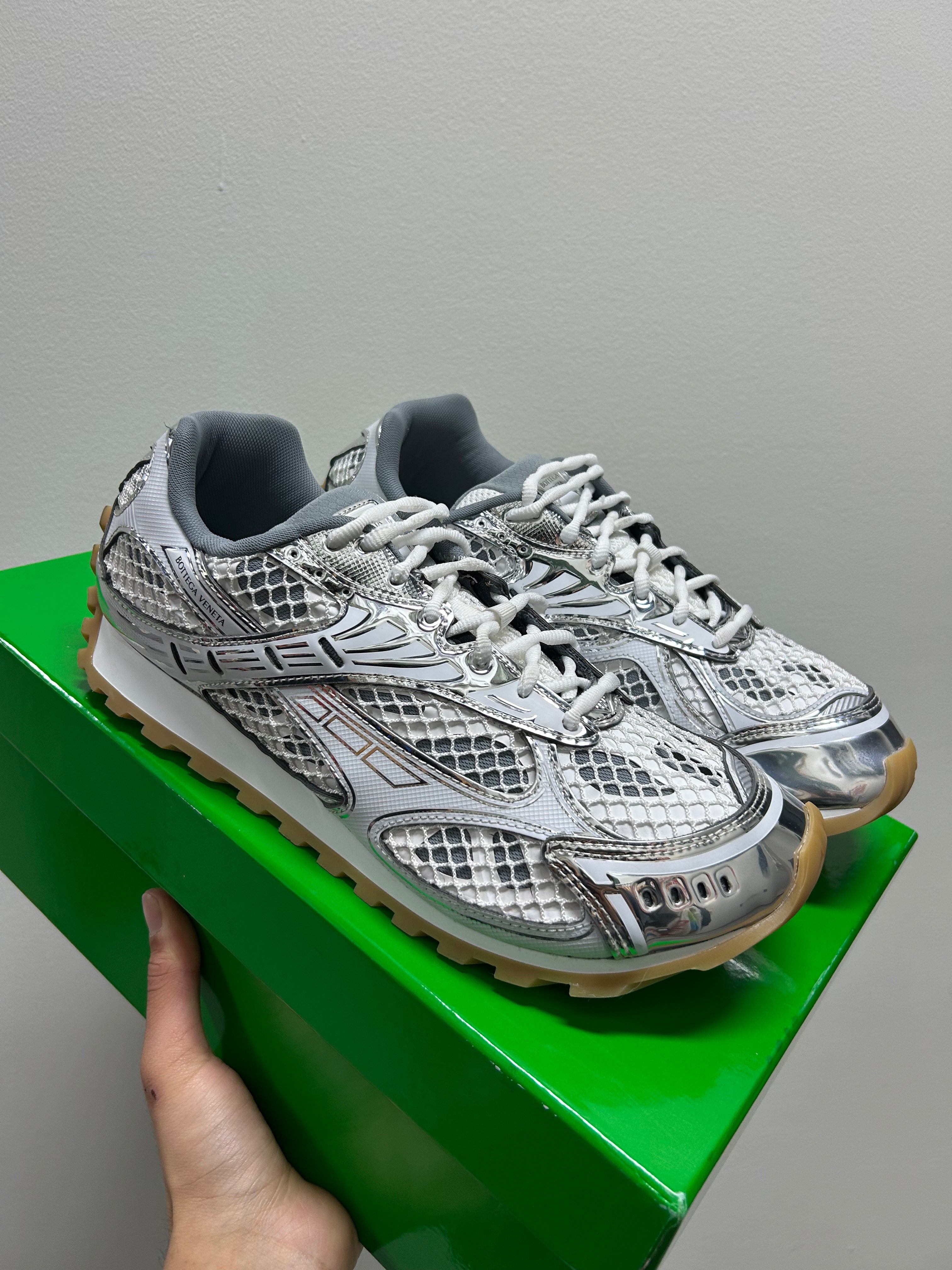 Bottega Veneta Orbit Sneaker White Silver