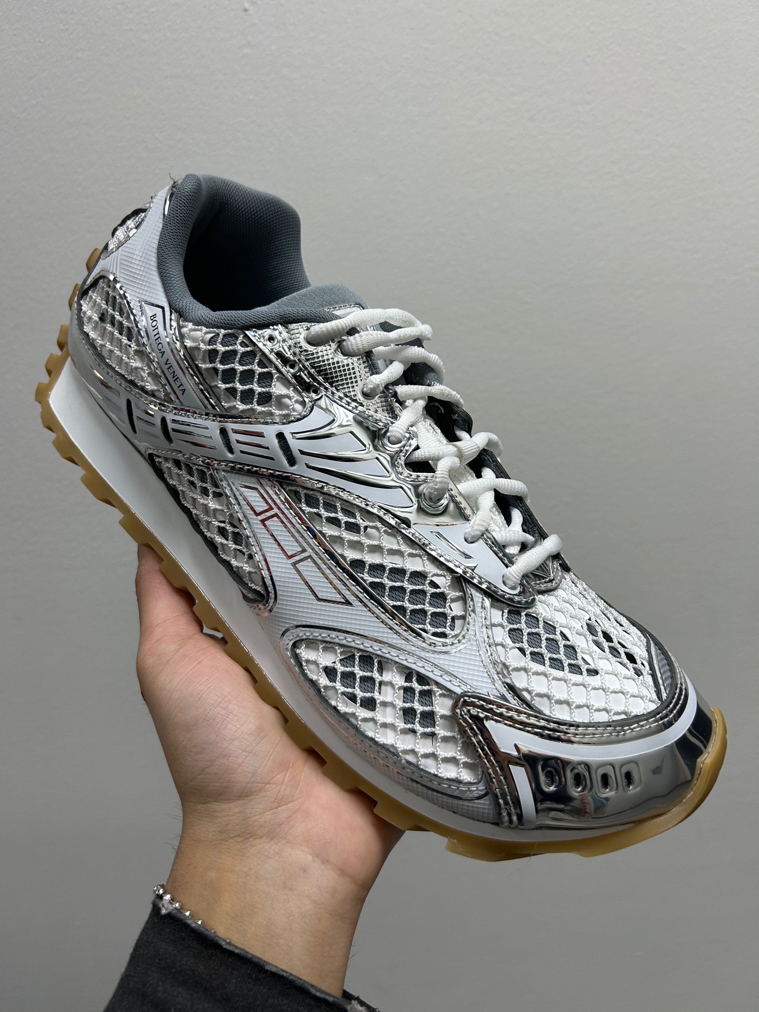 Bottega Veneta Orbit Sneaker White Silver