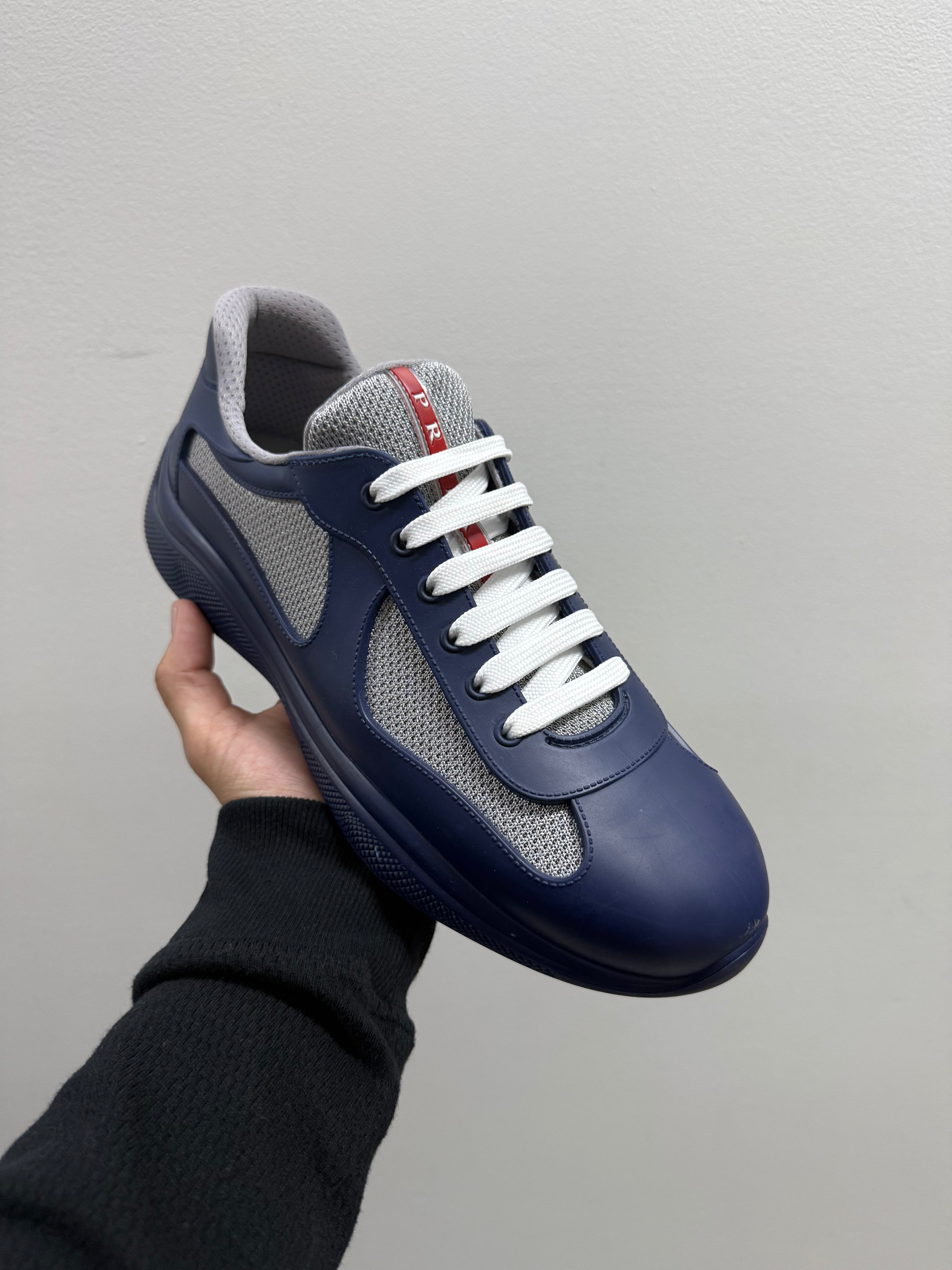 Prada Mens Americas Cup Rubber Trainer Sneakers