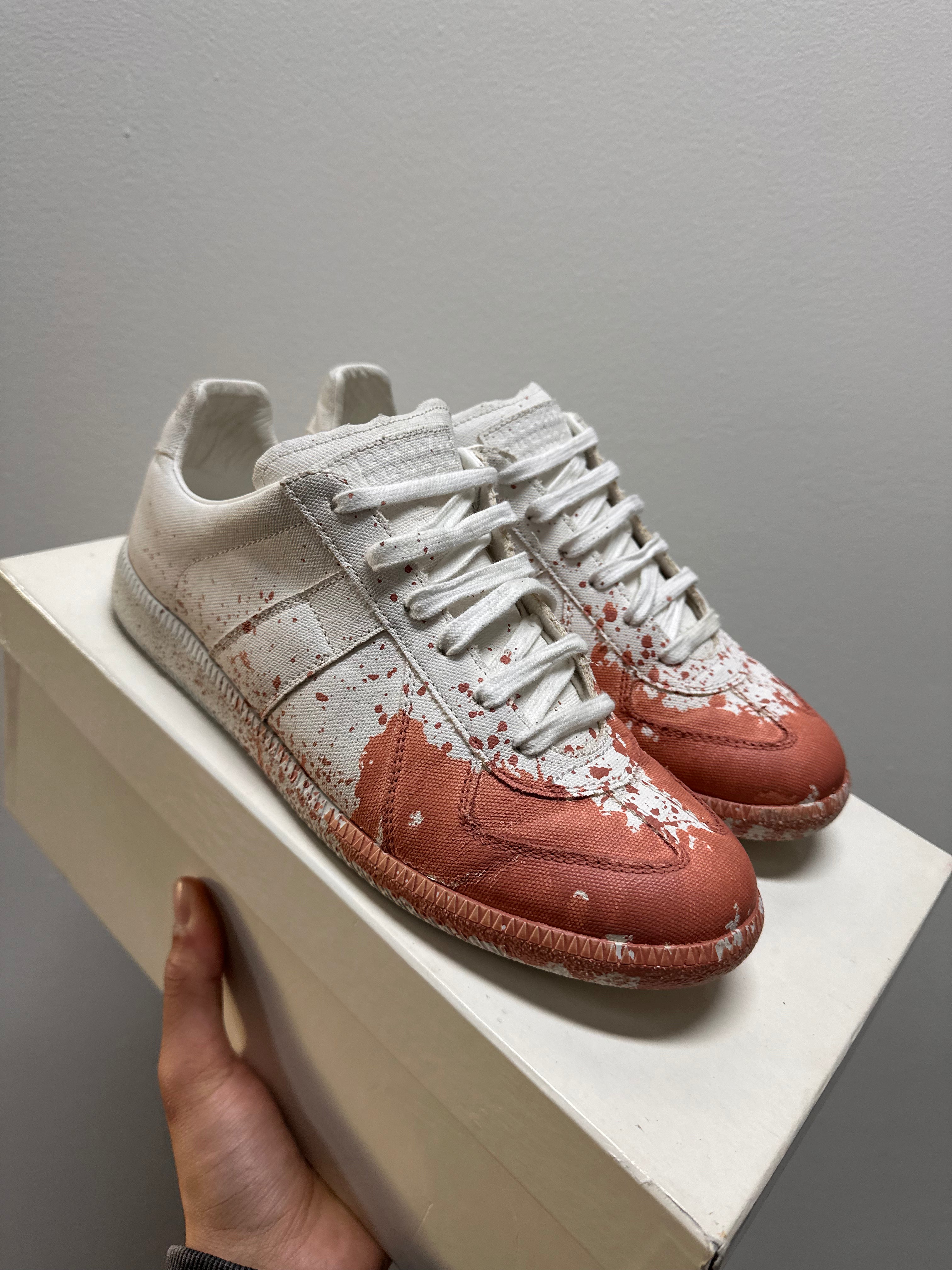 Maison Margiela Replica Paint Splatter Sneakers - White/Coquille