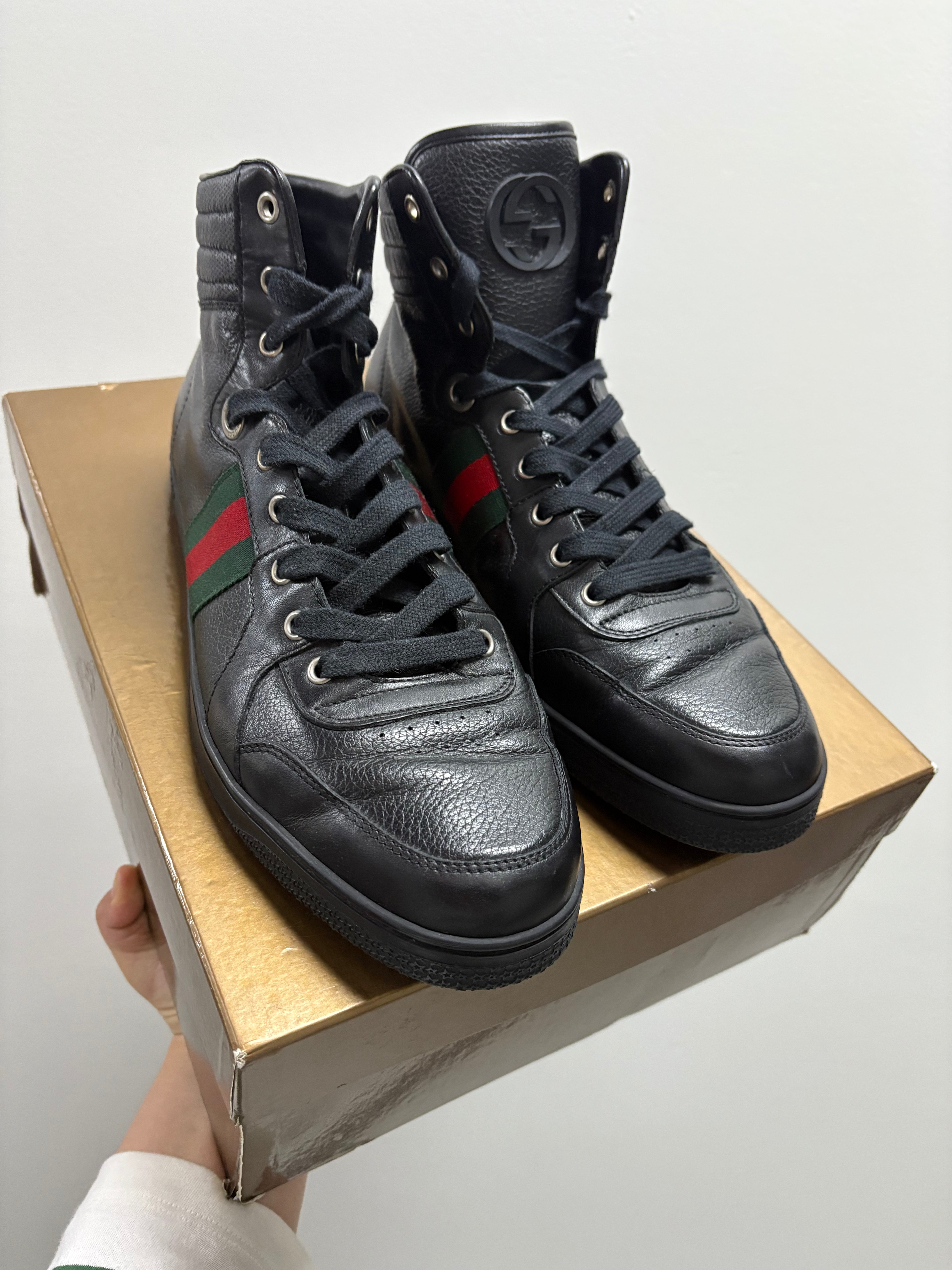 GUCCI Coda Guccissima Black Leather High-Top