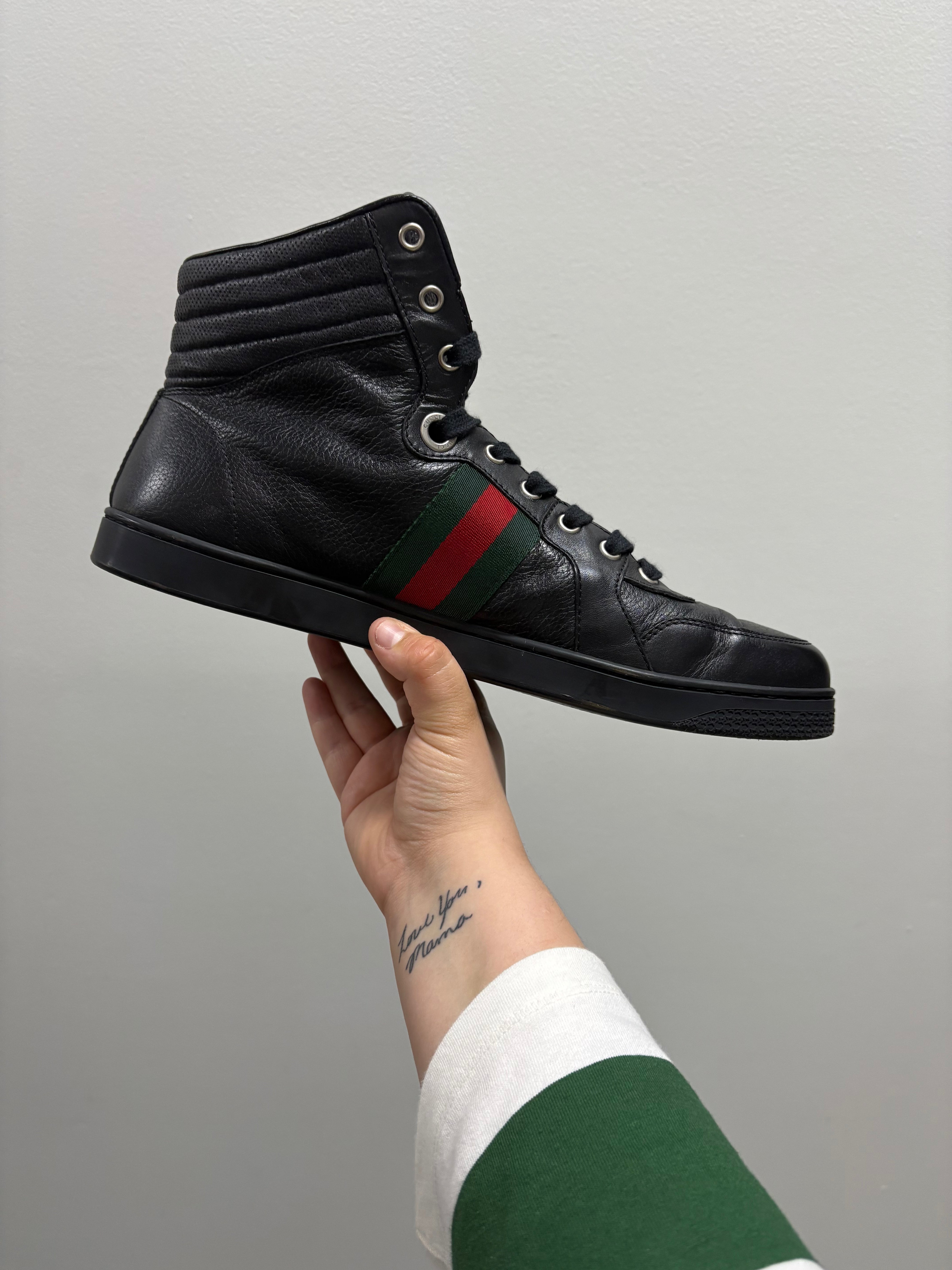 GUCCI Coda Guccissima Black Leather High-Top