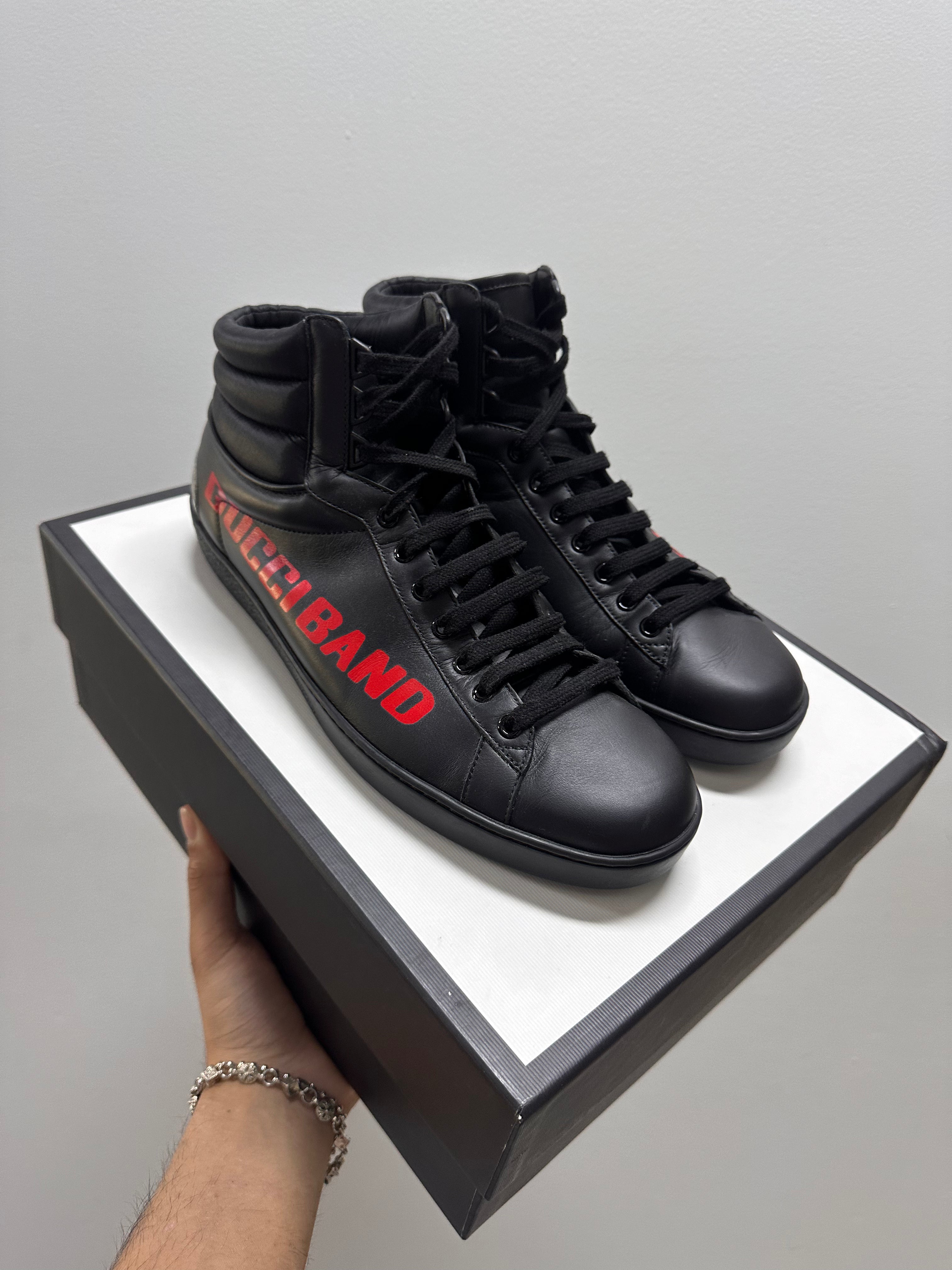 Gucci Band Mens Ace High Top Black Seakers