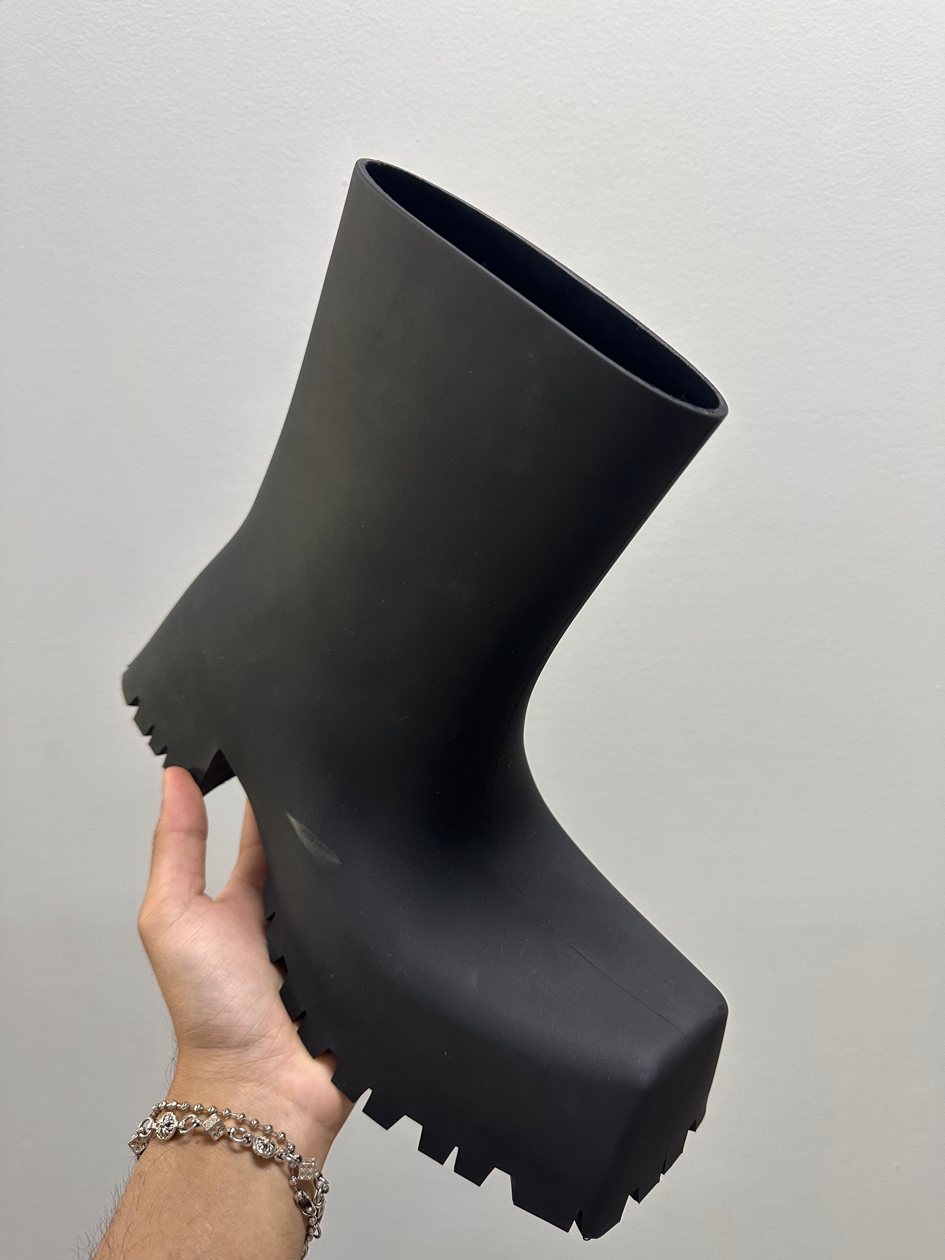 Balenciaga Trooper Rubber Boot Black