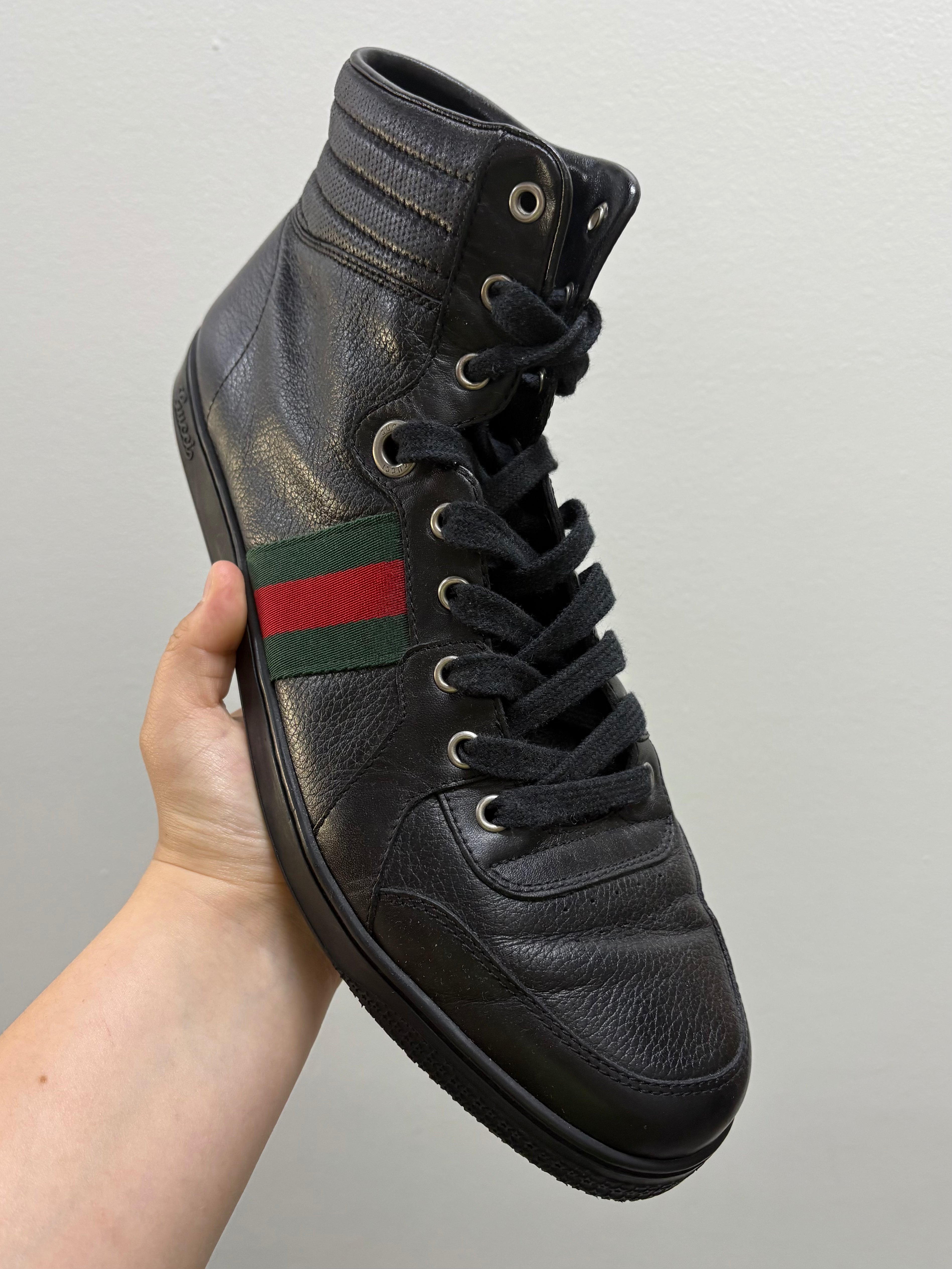 GUCCI Coda Guccissima Black Leather High-Top
