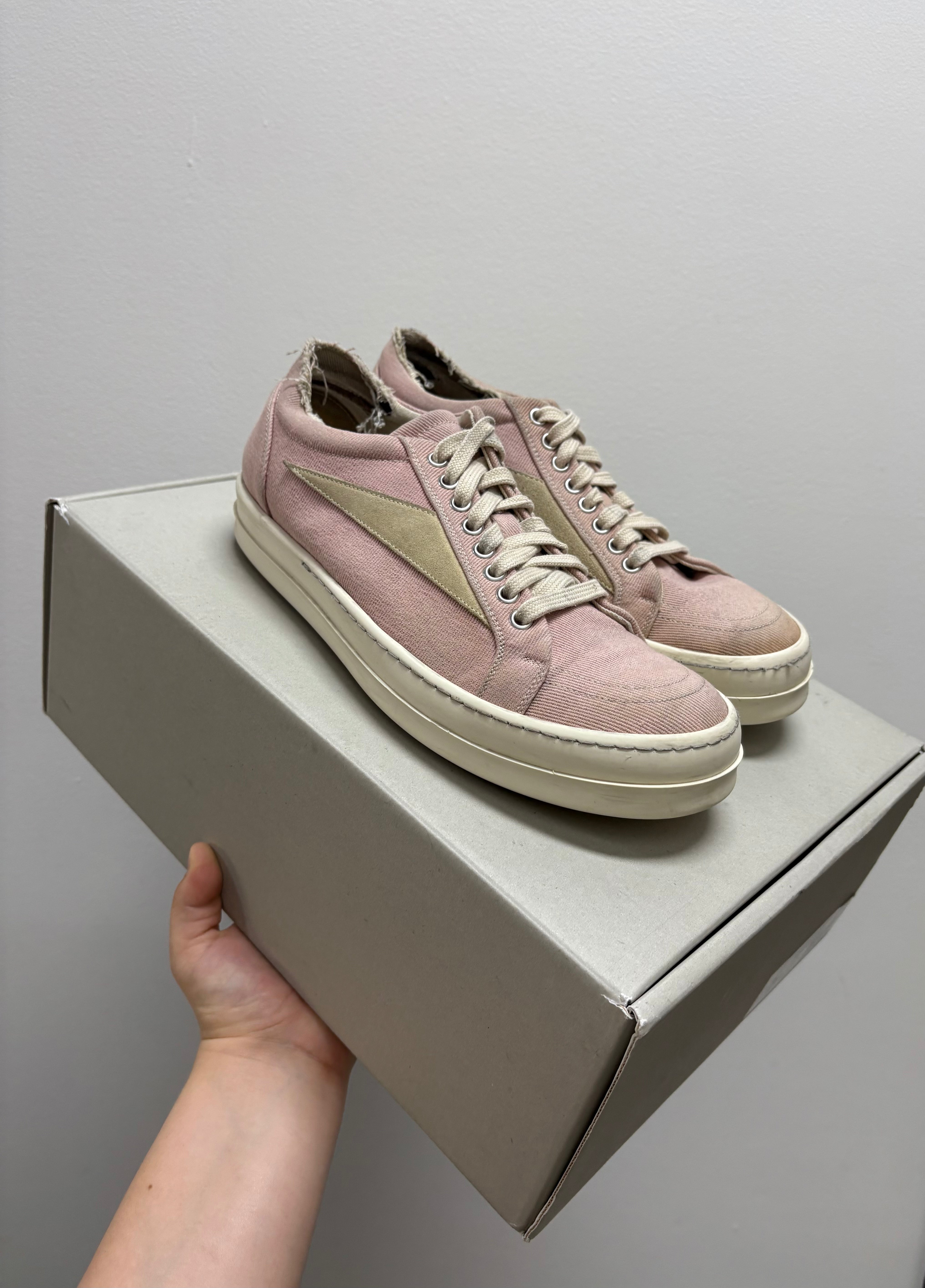 Rick Owens DRKSHDW EDFU Vintage Sneakers Faded Pnk Pearl Milk