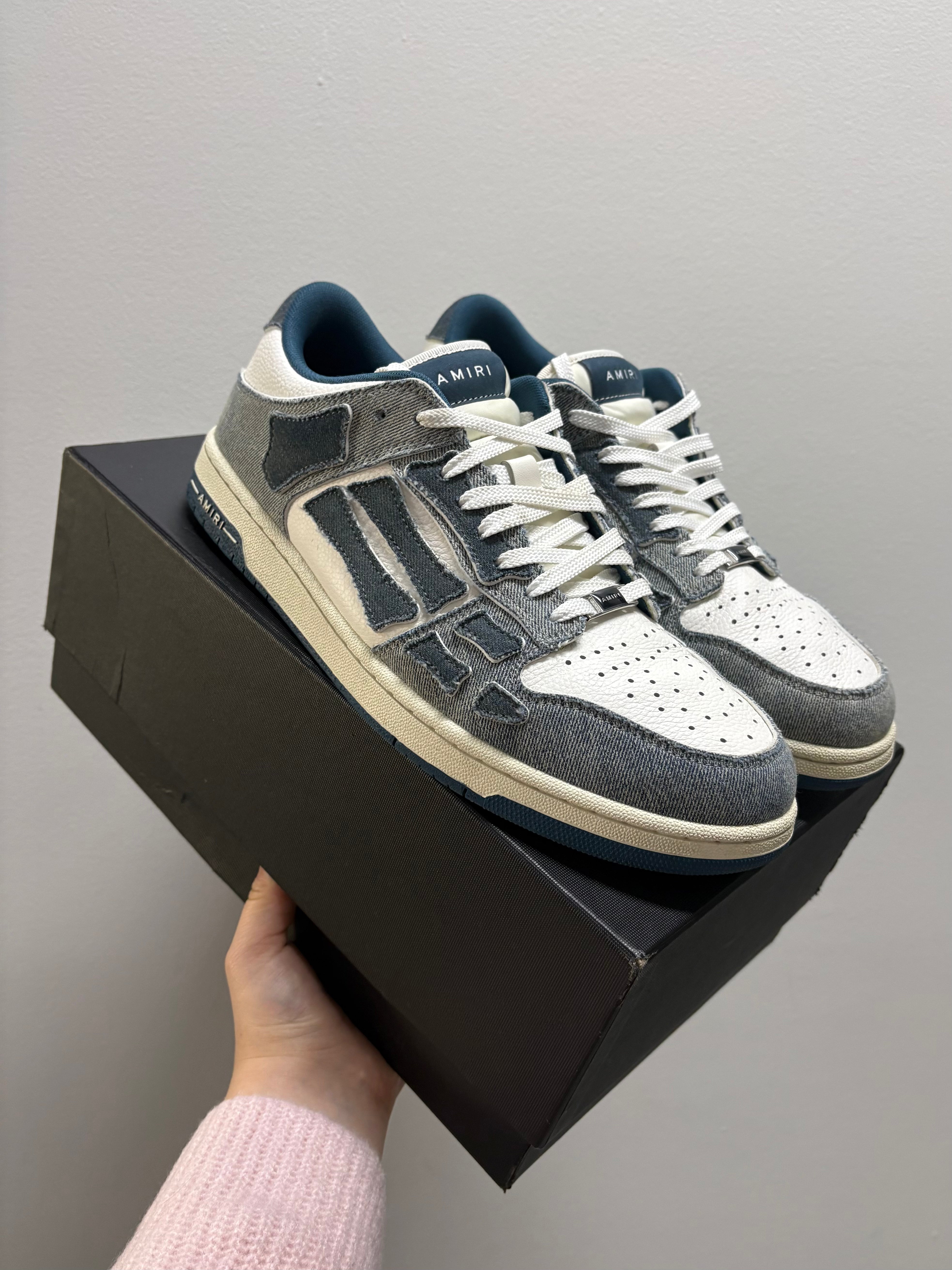 Amiri Skel Top Low Vintage Denim - Slate Blue