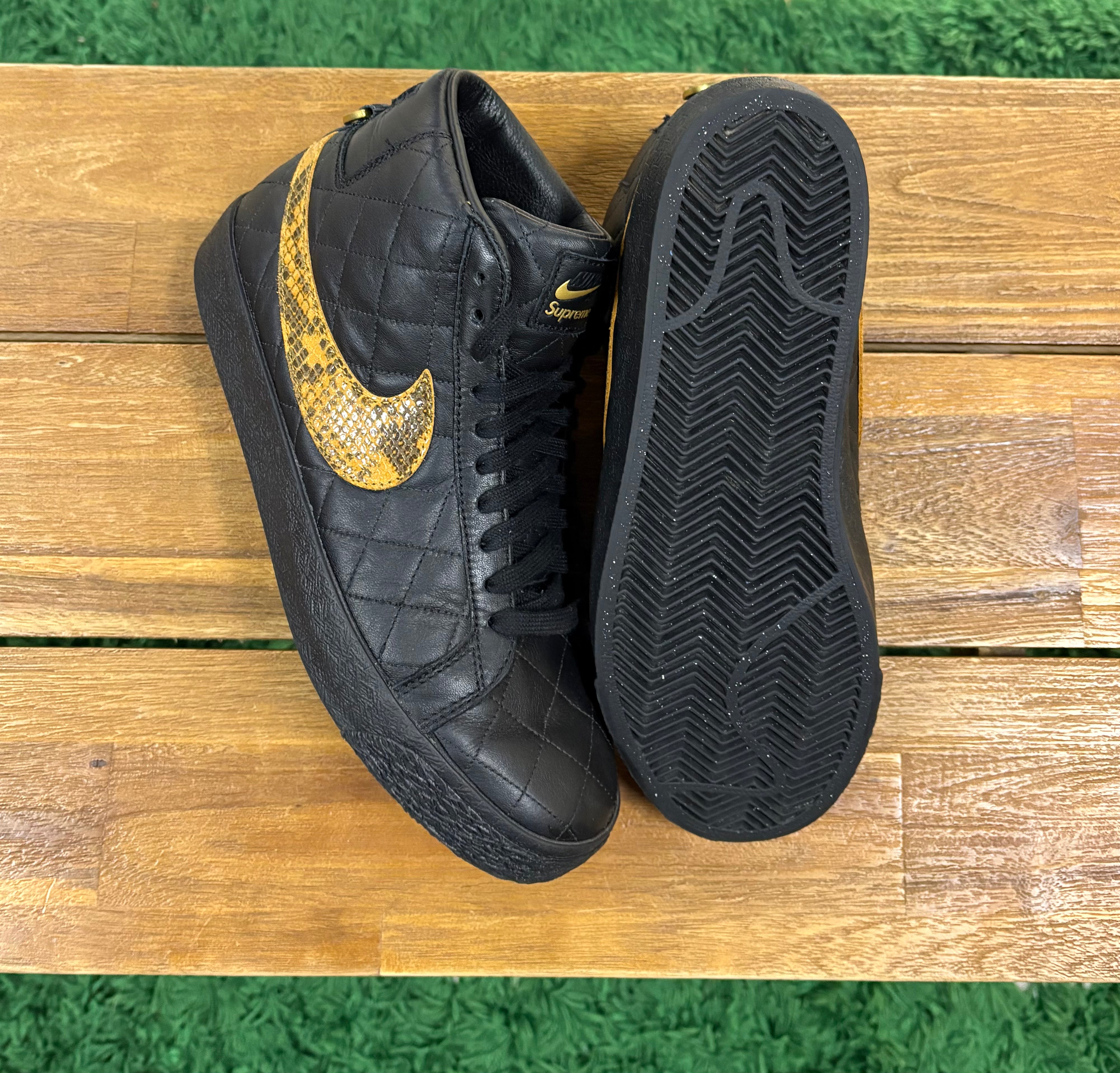 Supreme x Zoom Blazer Mid QS SB Black Snakeskin