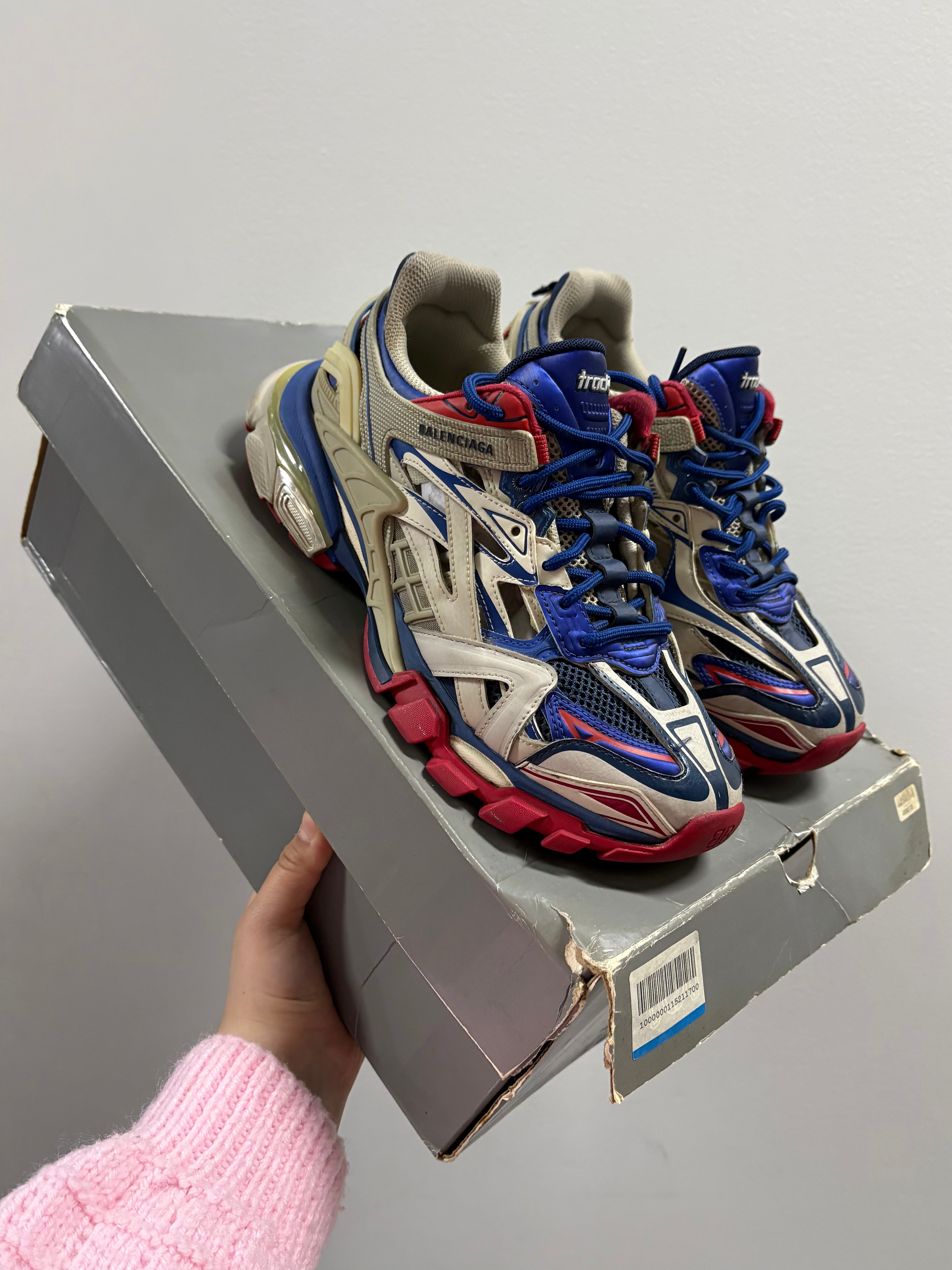 BALENCIAGA TRACK 2 BLUE RED METALLIC