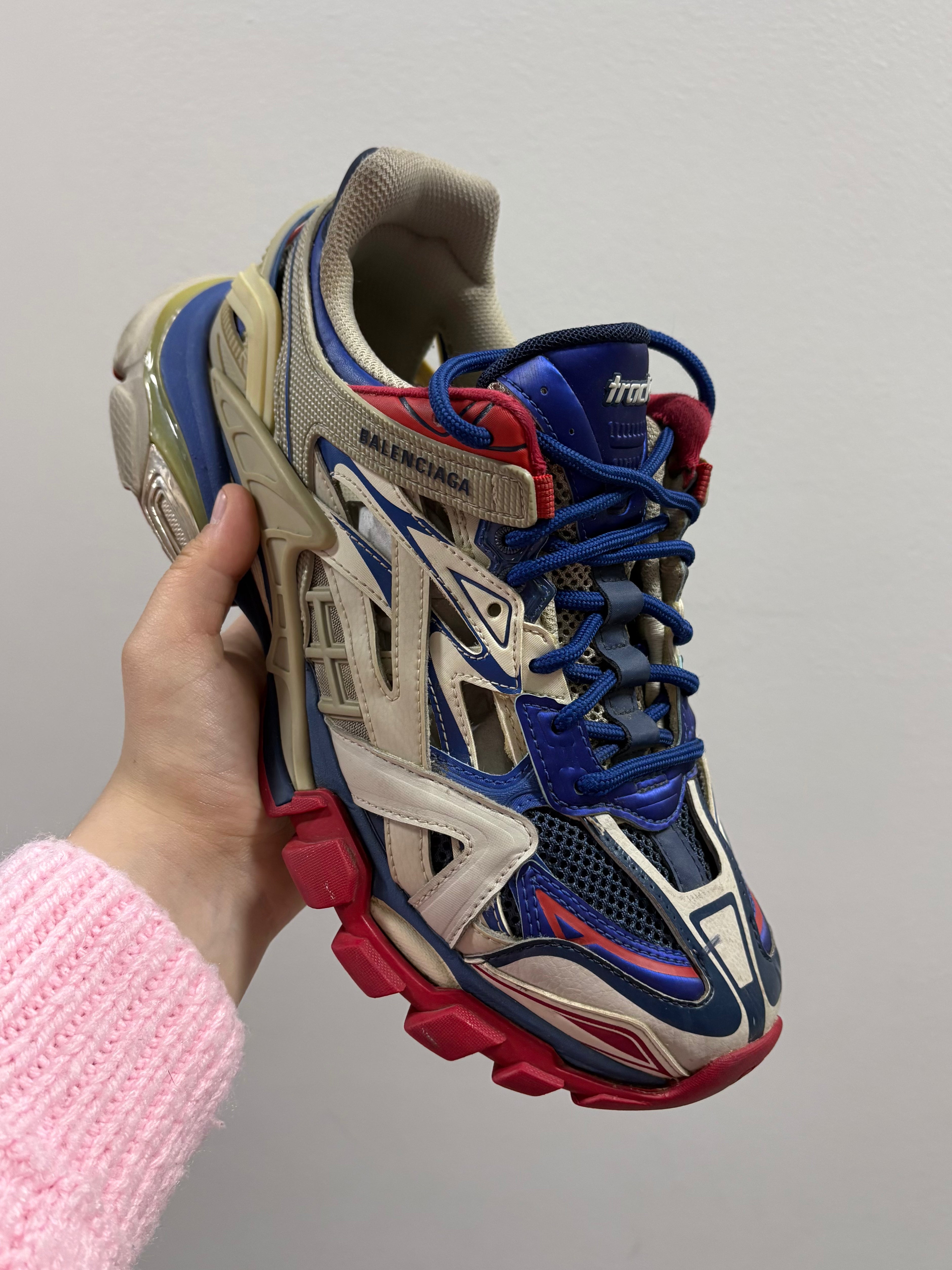 BALENCIAGA TRACK 2 BLUE RED METALLIC