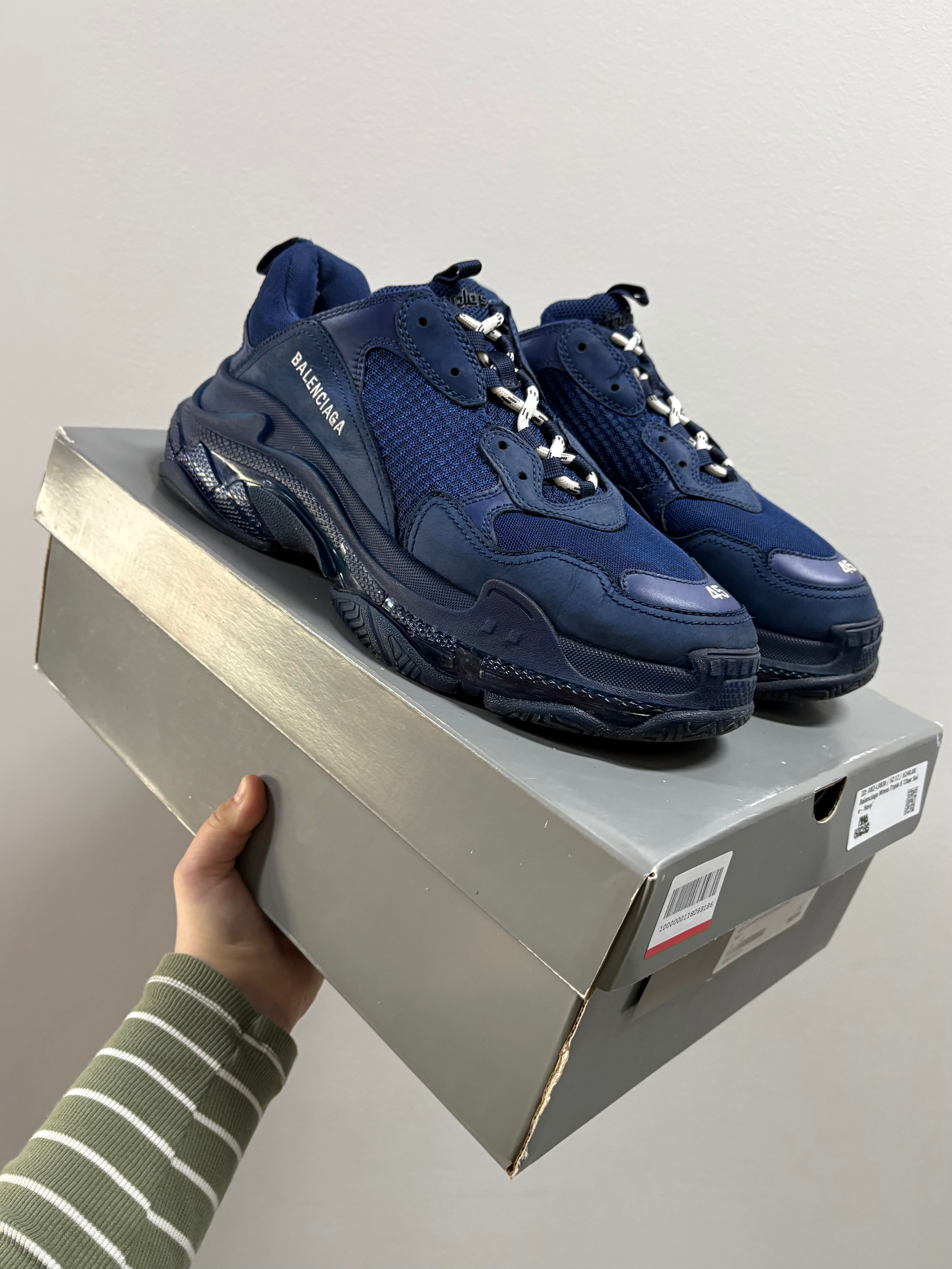 Balenciaga Wmns Triple S Clear Sole - Navy