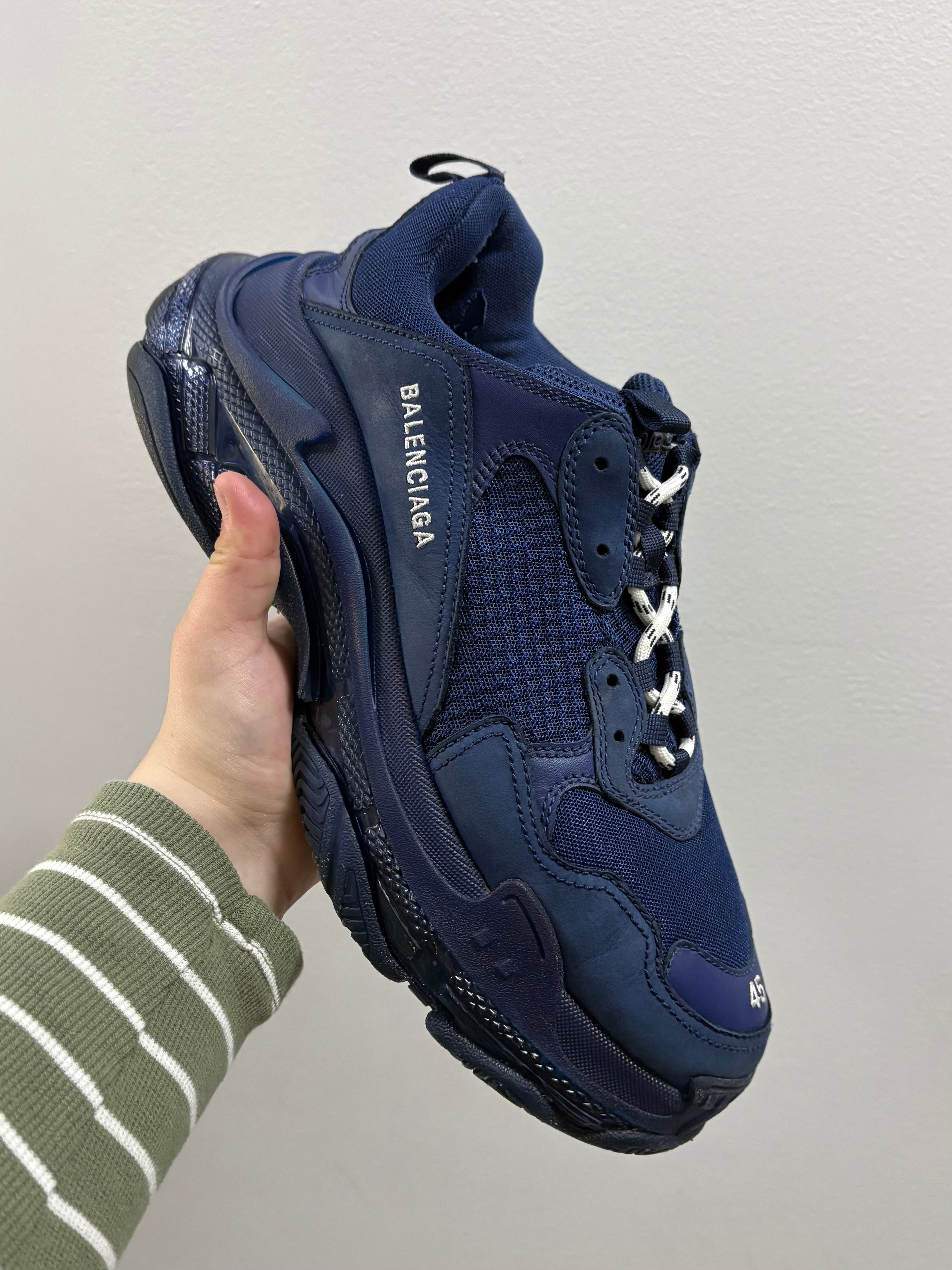 Balenciaga Wmns Triple S Clear Sole - Navy